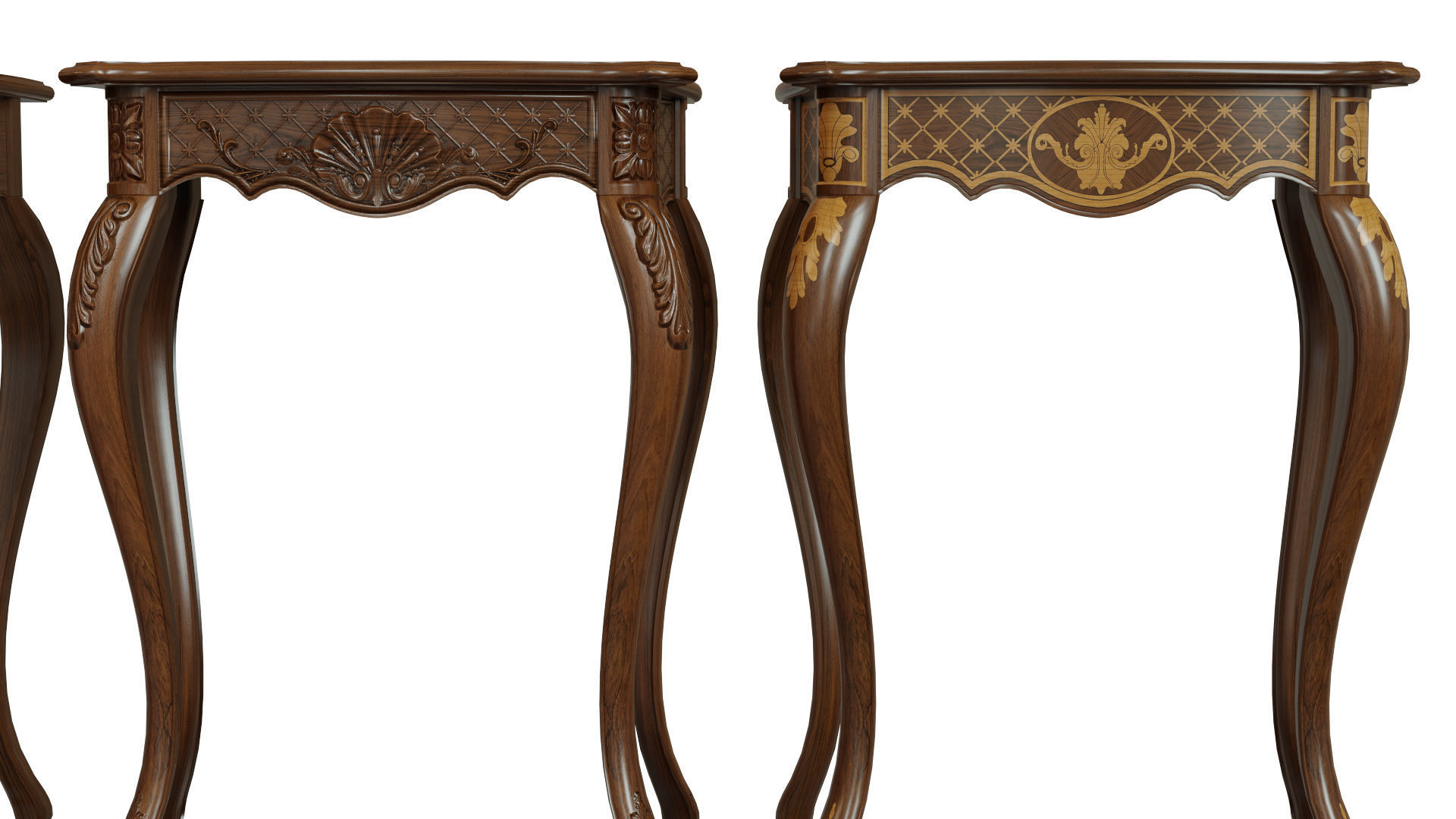 Classic side table 600 Low-poly 3D model_3