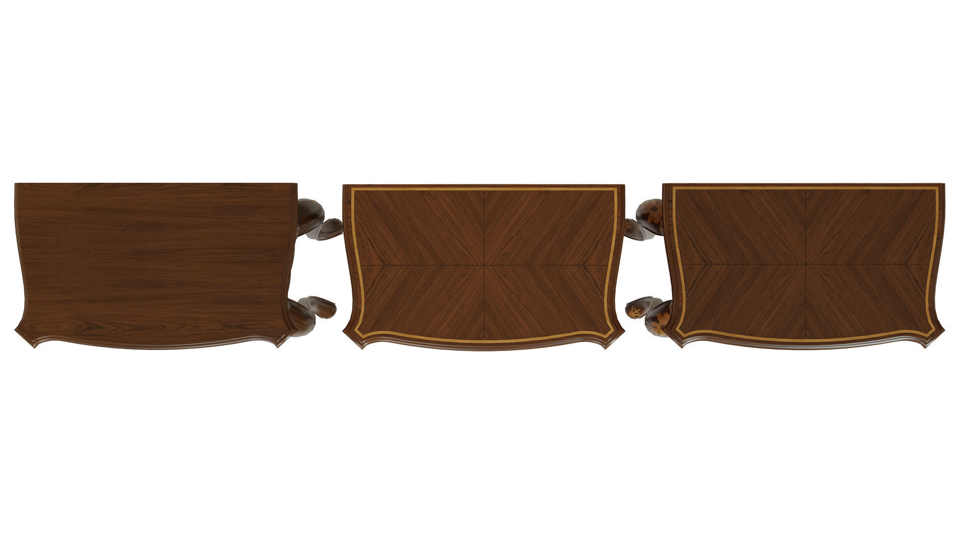 Classic side table 600 Low-poly 3D model_9