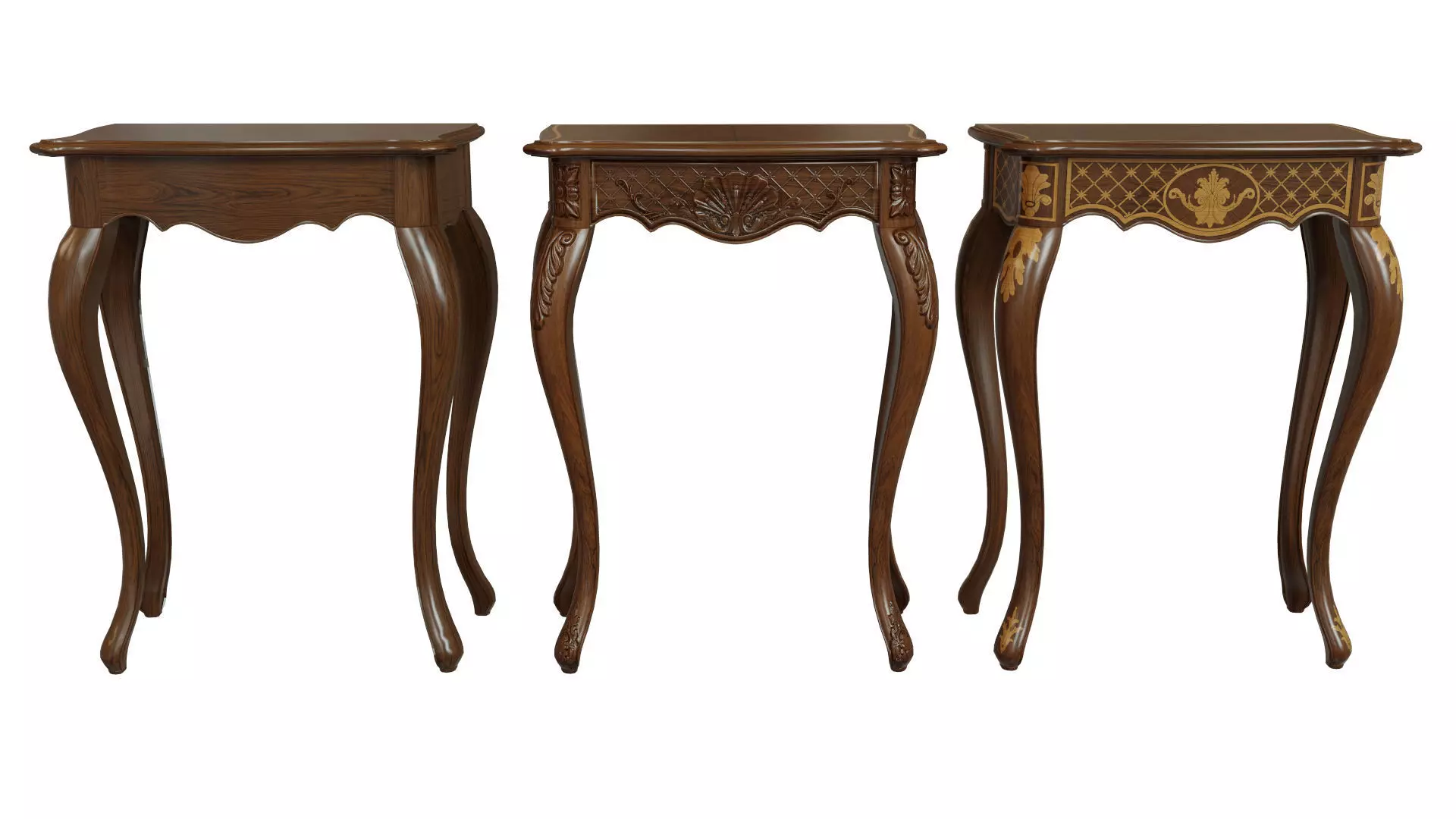 Classic side table 600 Low-poly 3D model_0