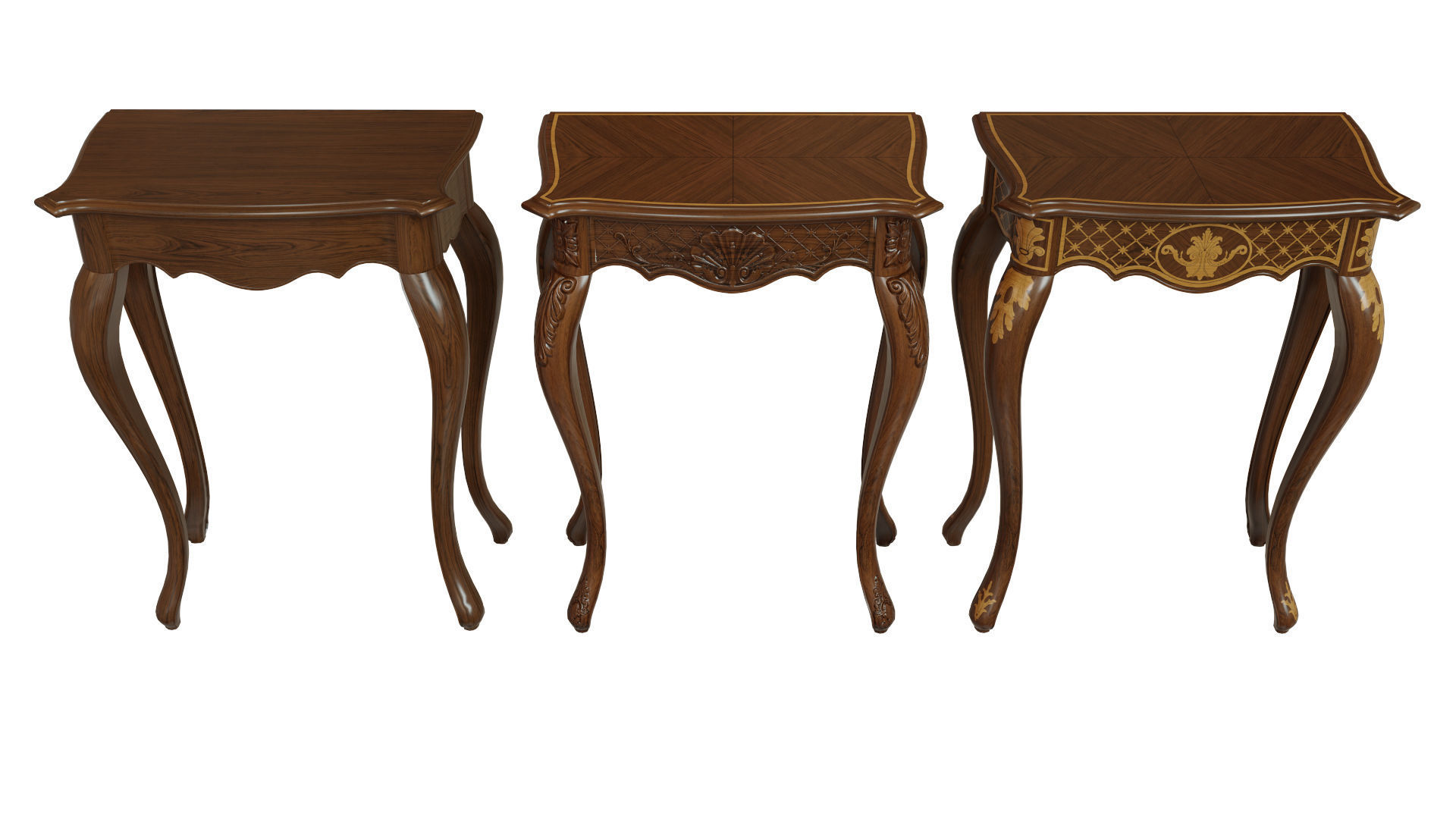 Classic side table 600 Low-poly 3D model_8