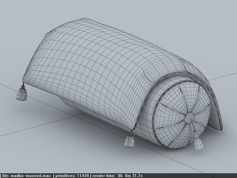 3D model cushion pillow Low-poly 3D model_2