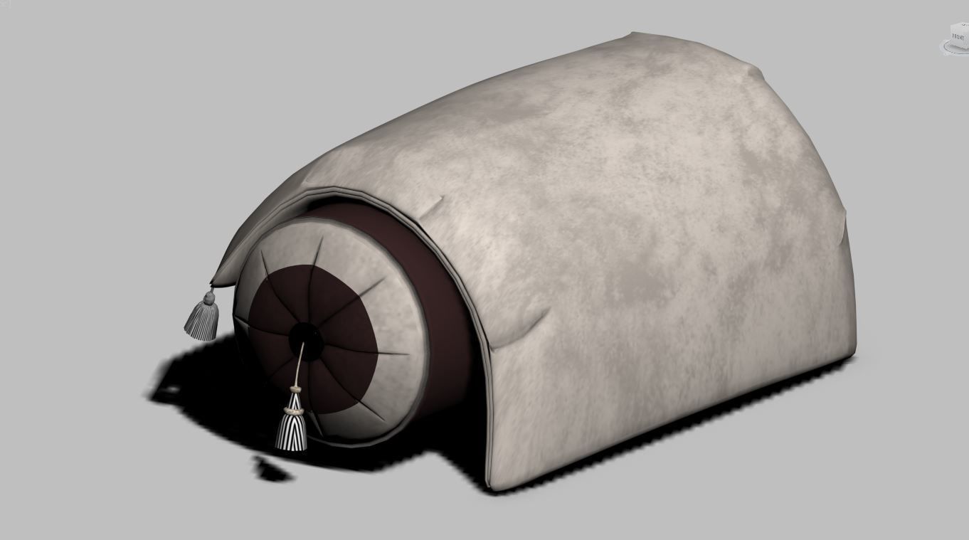 3D model cushion pillow Low-poly 3D model_3