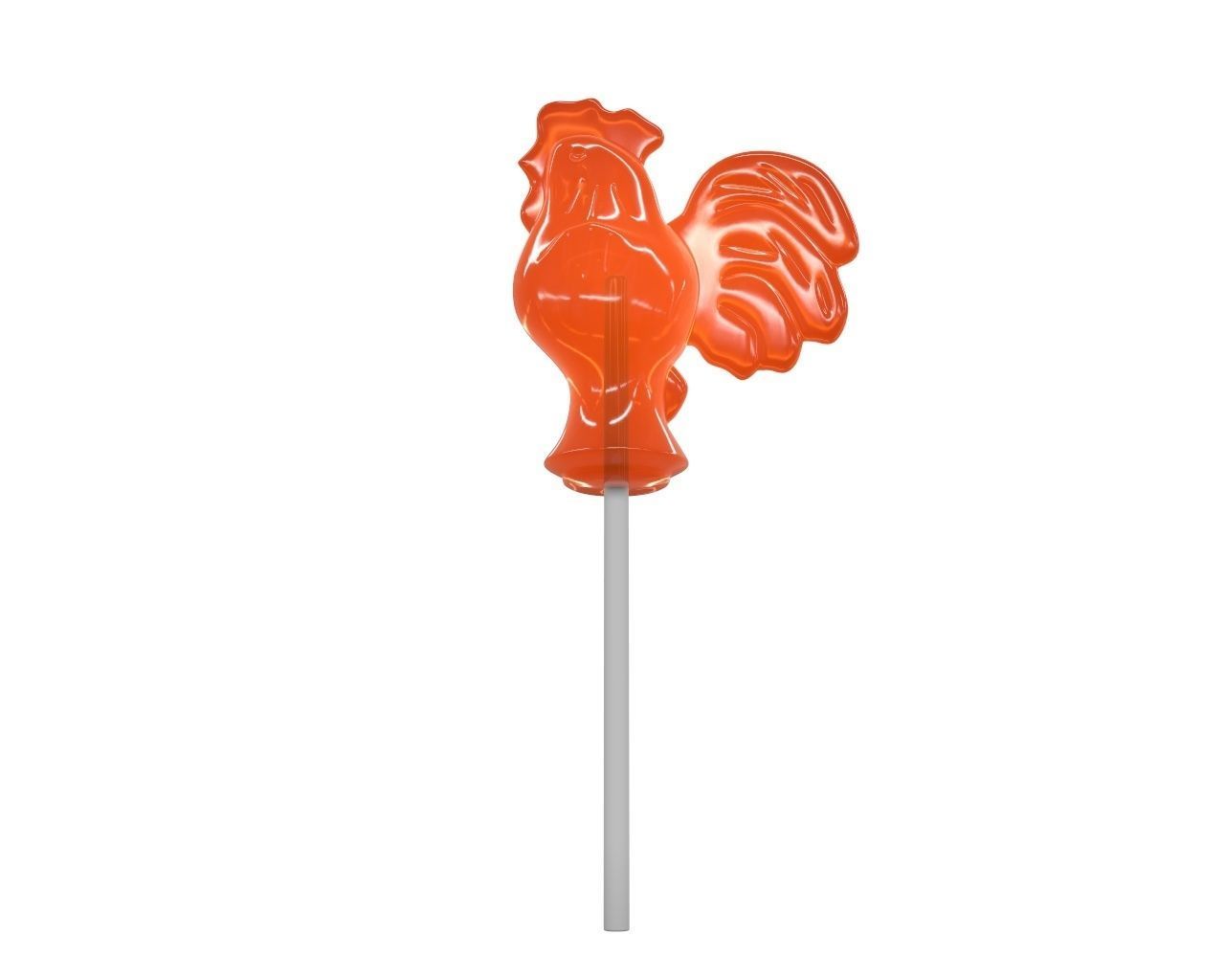 Sugar lollipop made in the shape of cockerel 3D model_2