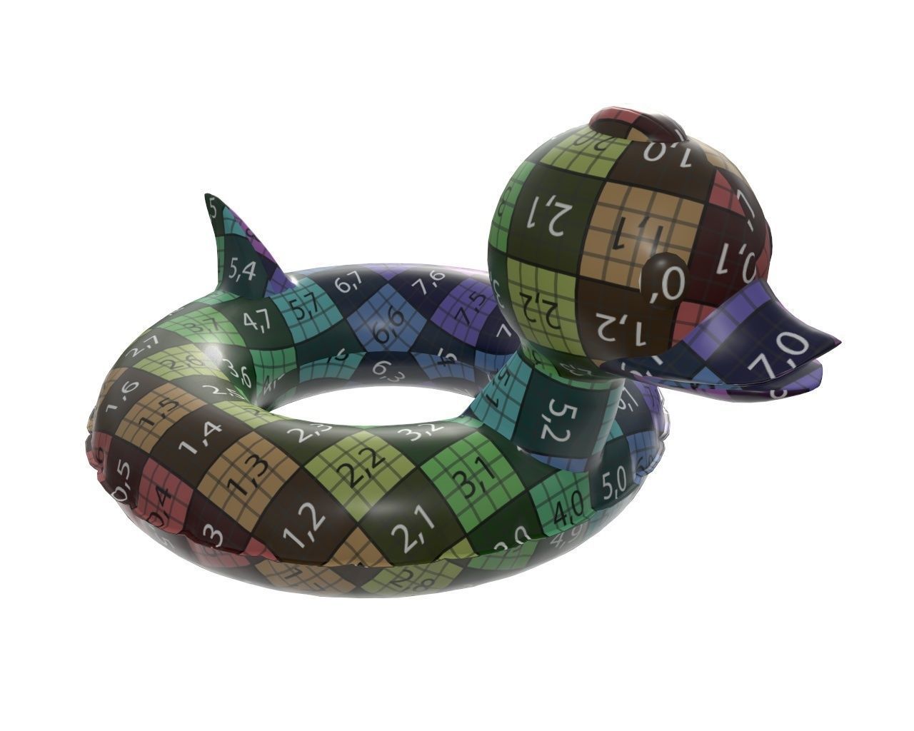 Swimming ring duck 3D model_9