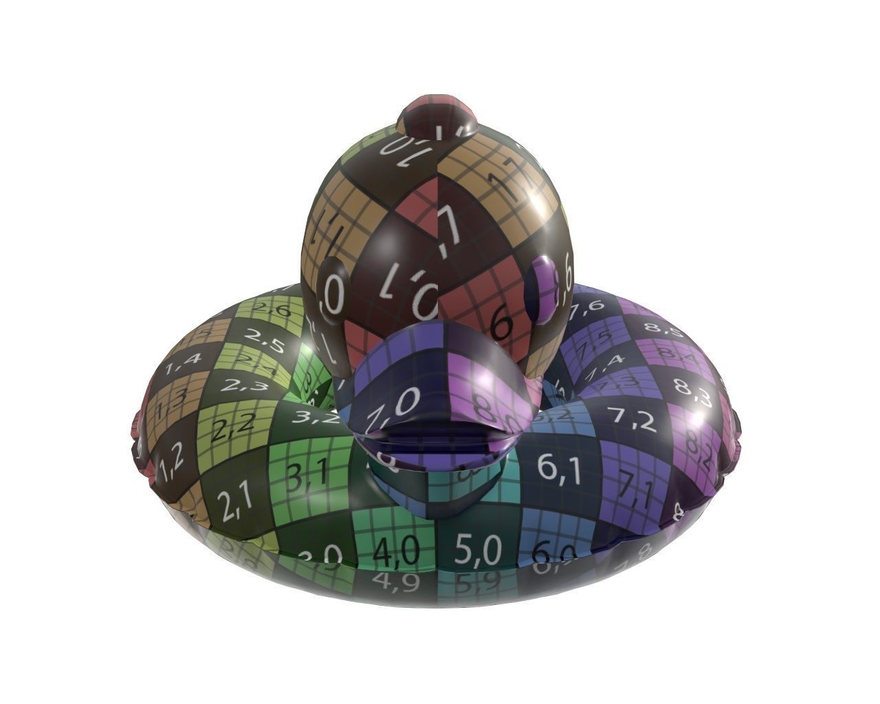 Swimming ring duck 3D model_10