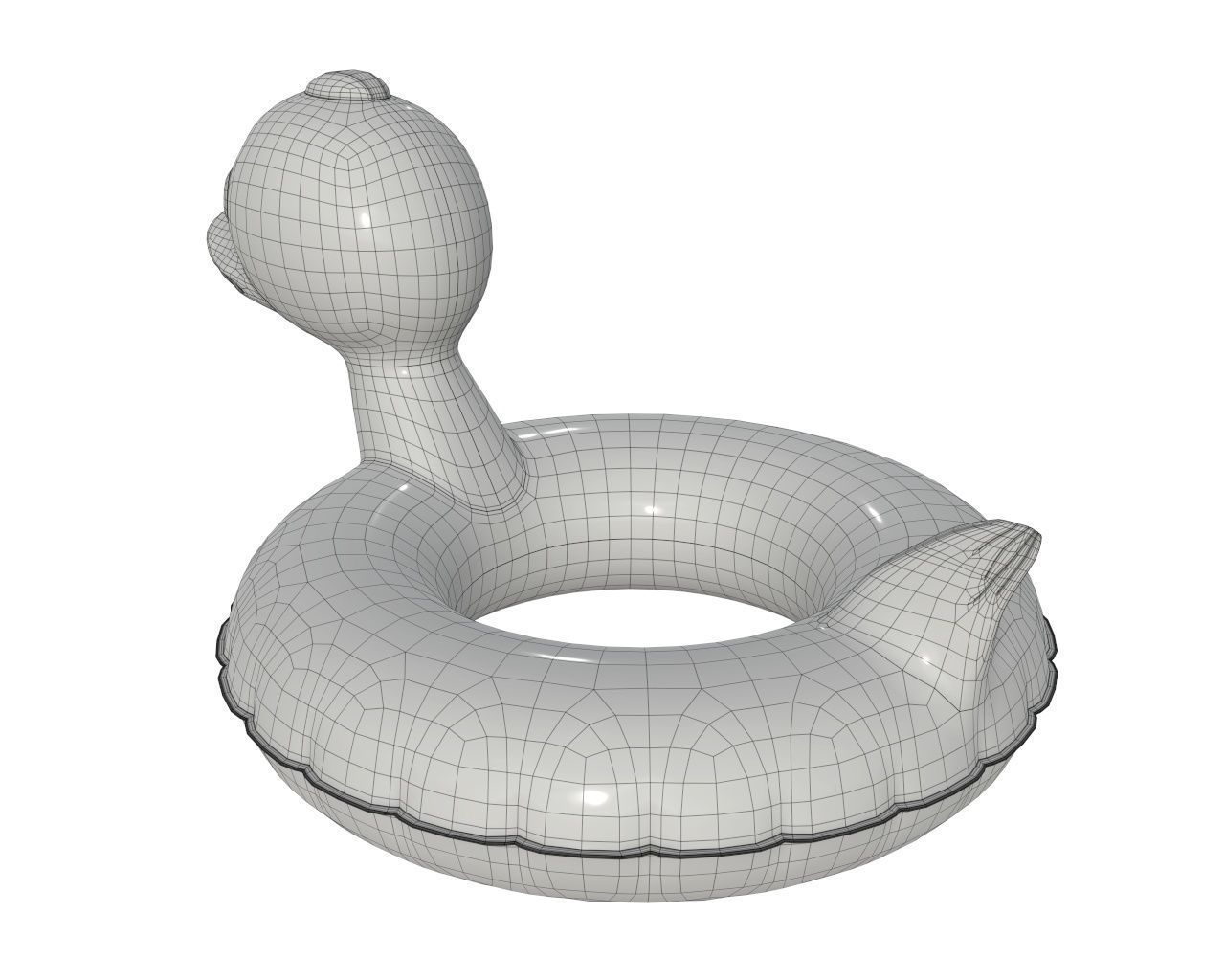 Swimming ring duck 3D model_7