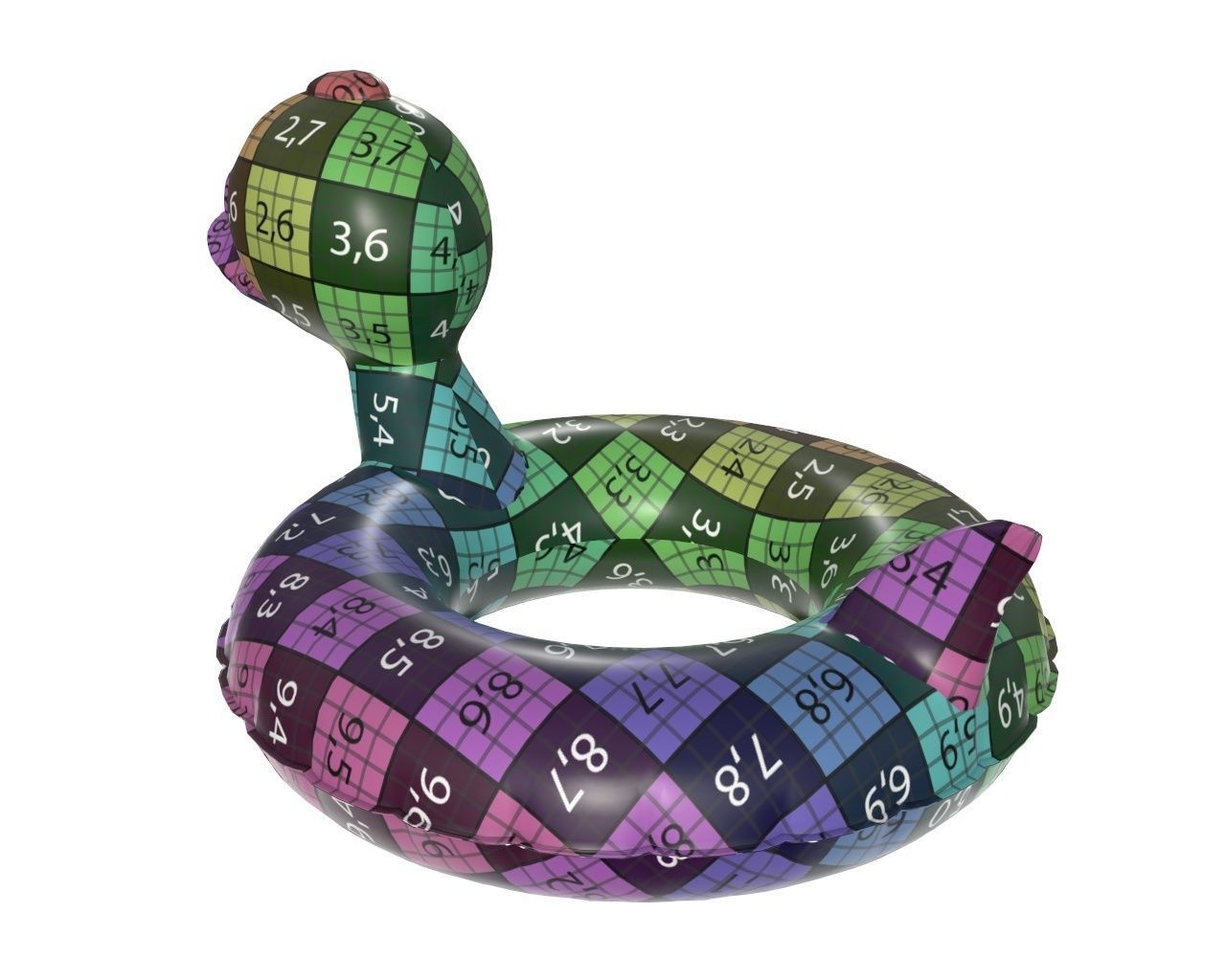 Swimming ring duck 3D model_11