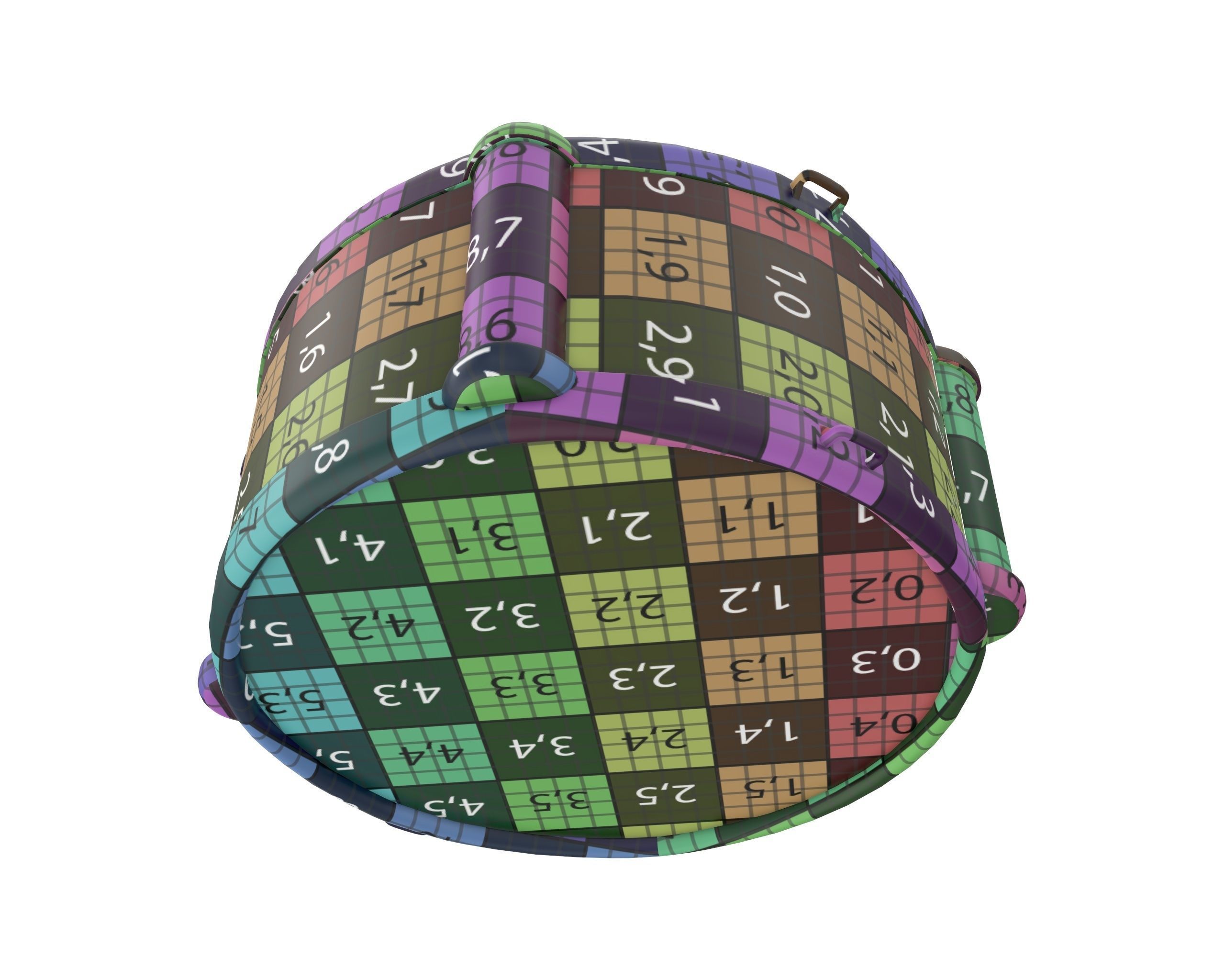 Toy drum with sticks 3D model_12