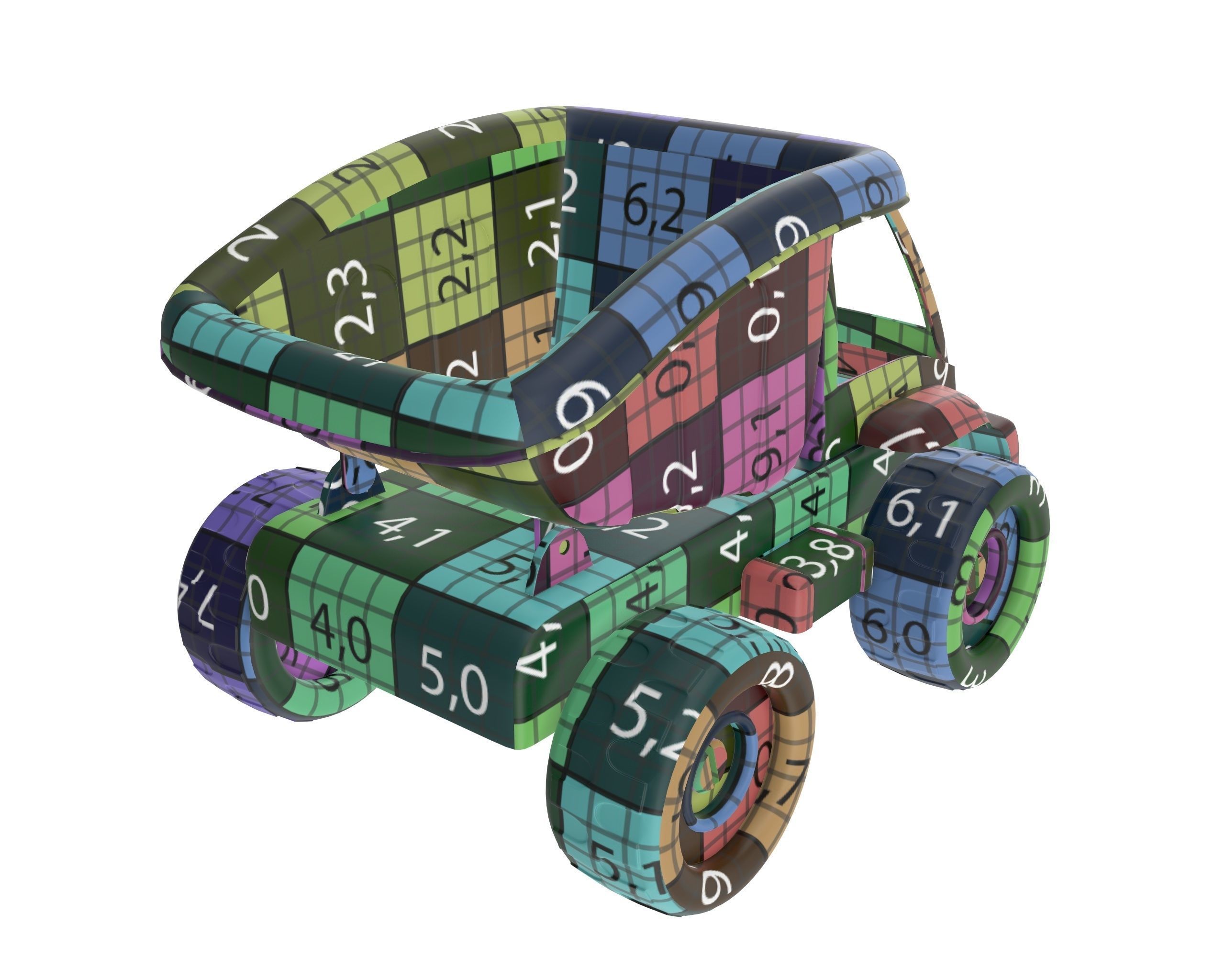 Toy dump truck 3D model_10