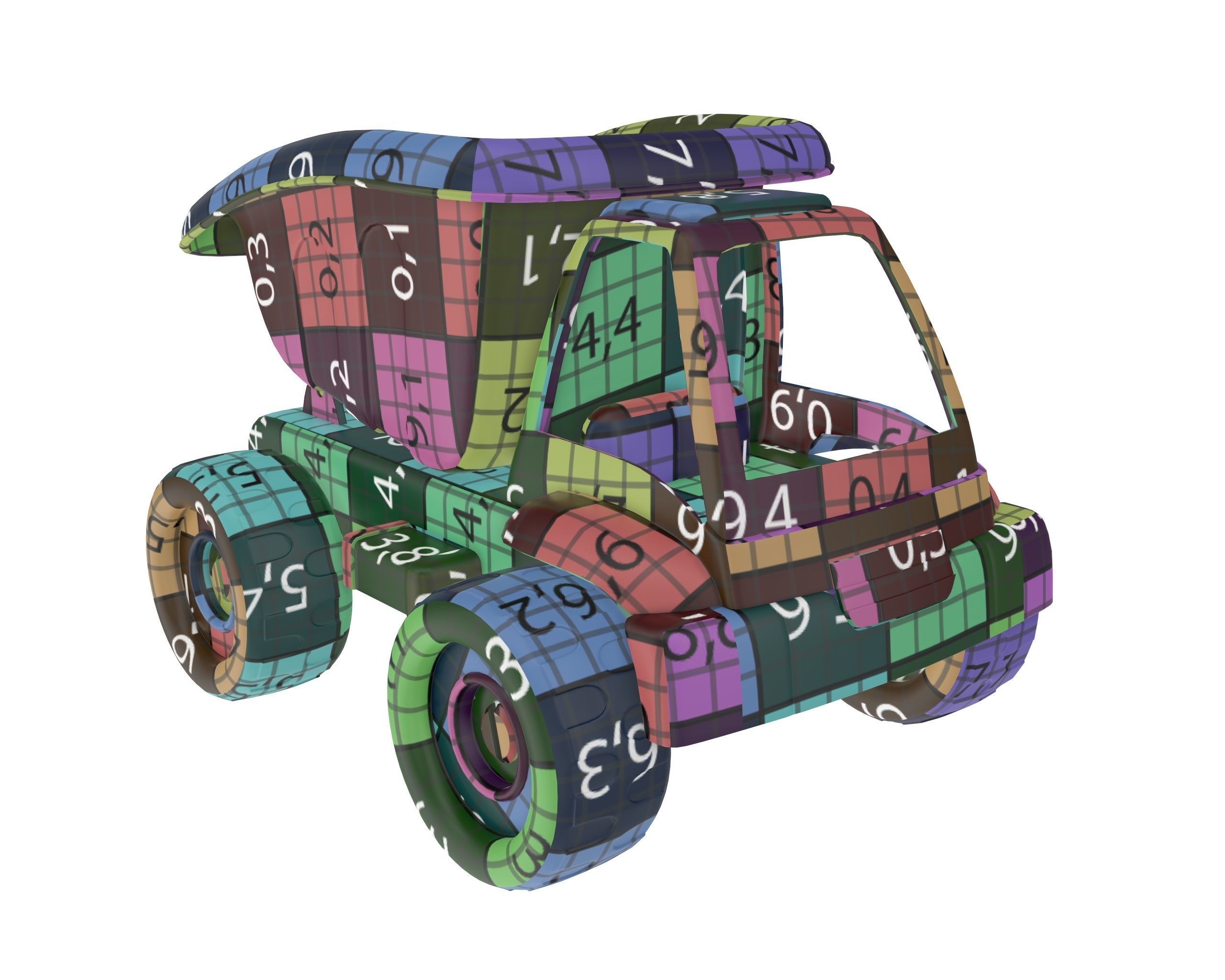 Toy dump truck 3D model_9