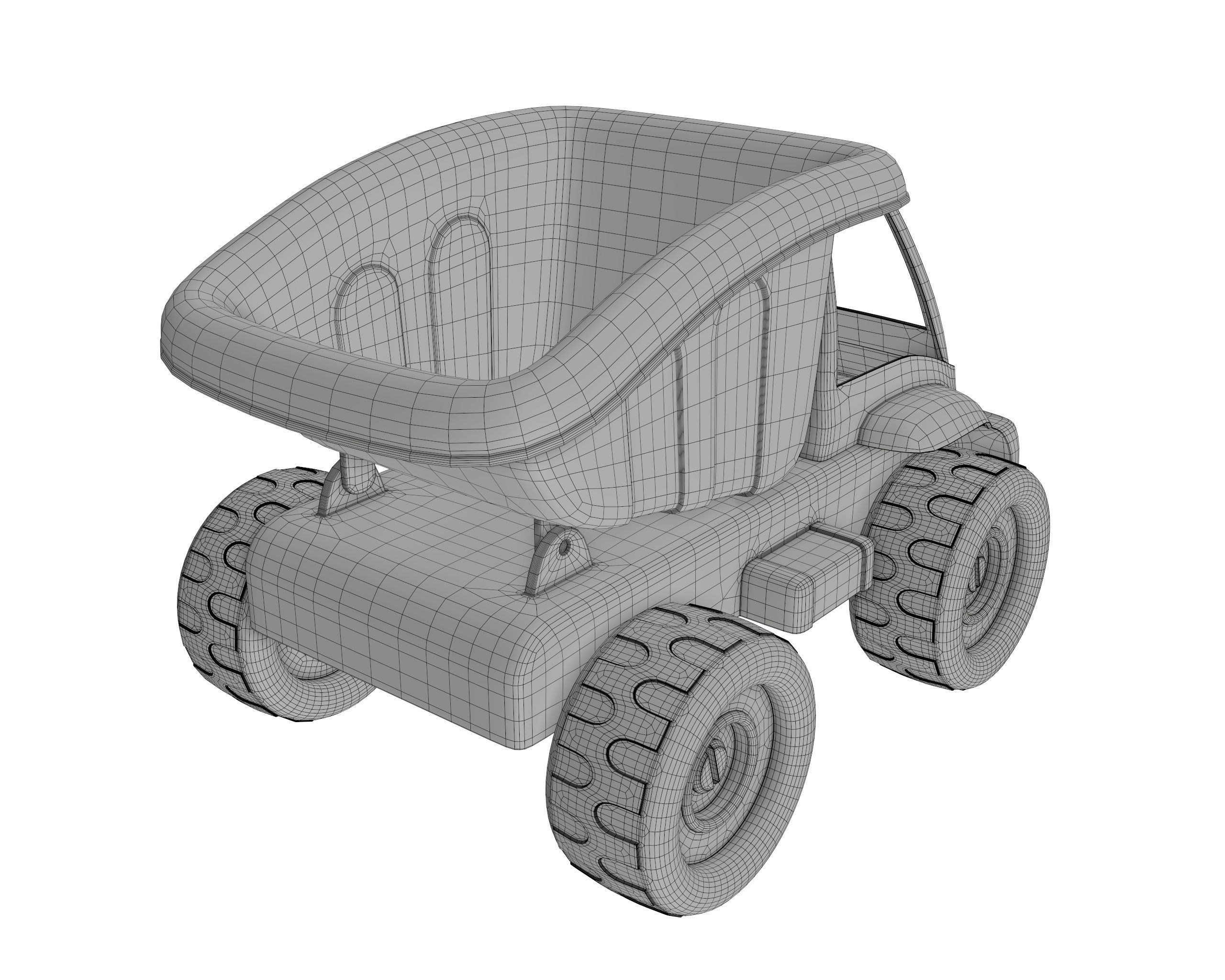 Toy dump truck 3D model_6