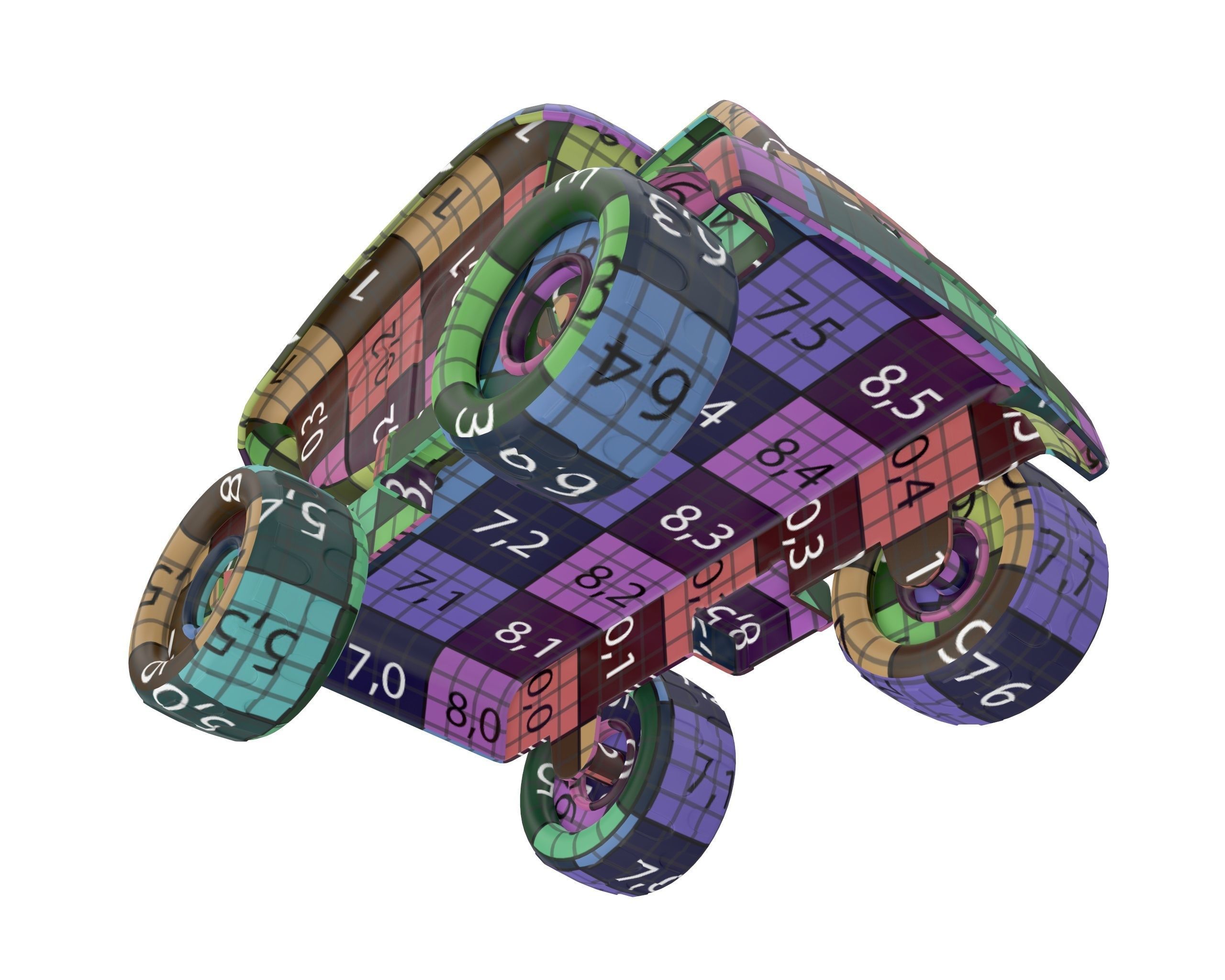 Toy dump truck 3D model_12