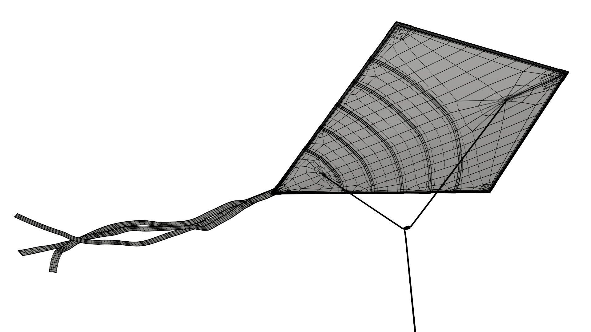 Flying kite 3D model_6