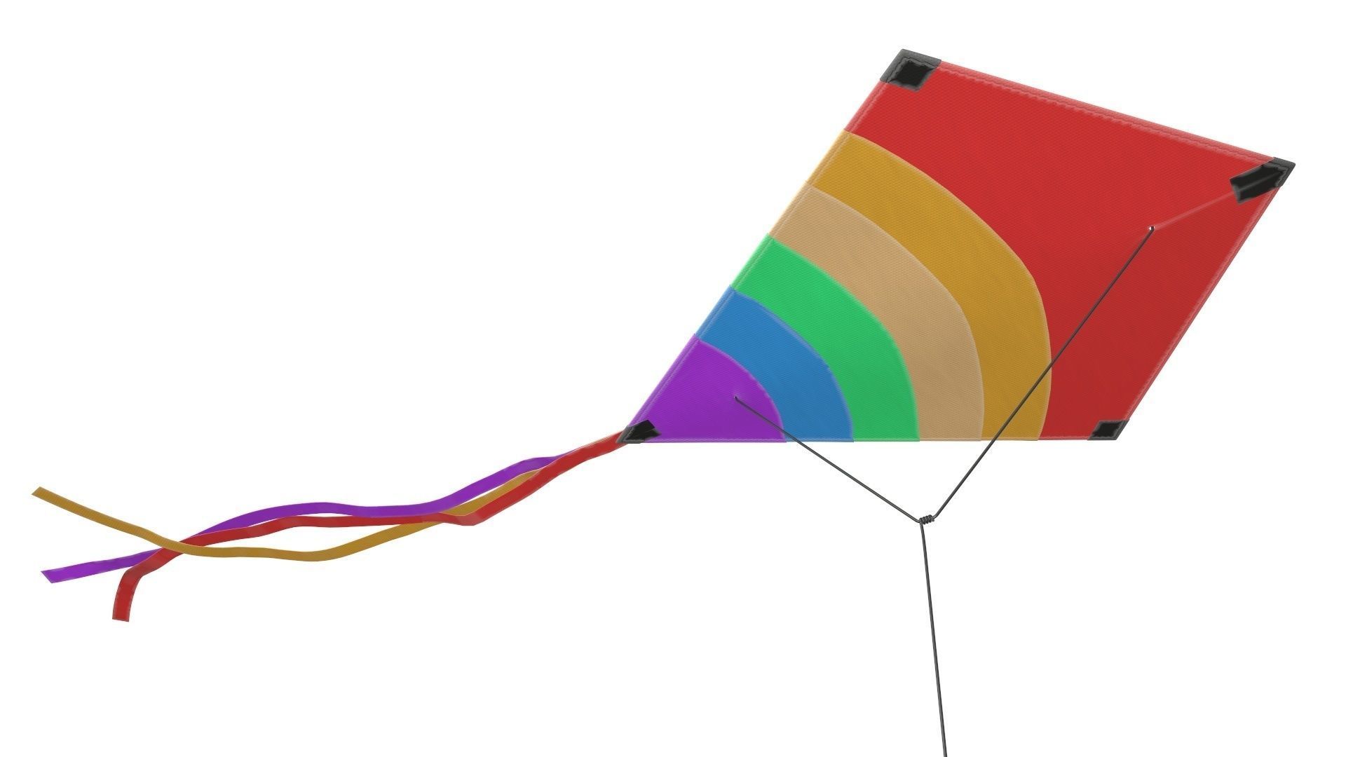 Flying kite 3D model_2