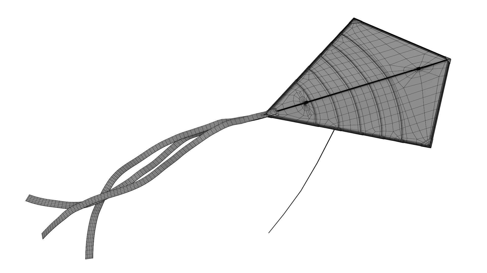 Flying kite 3D model_7