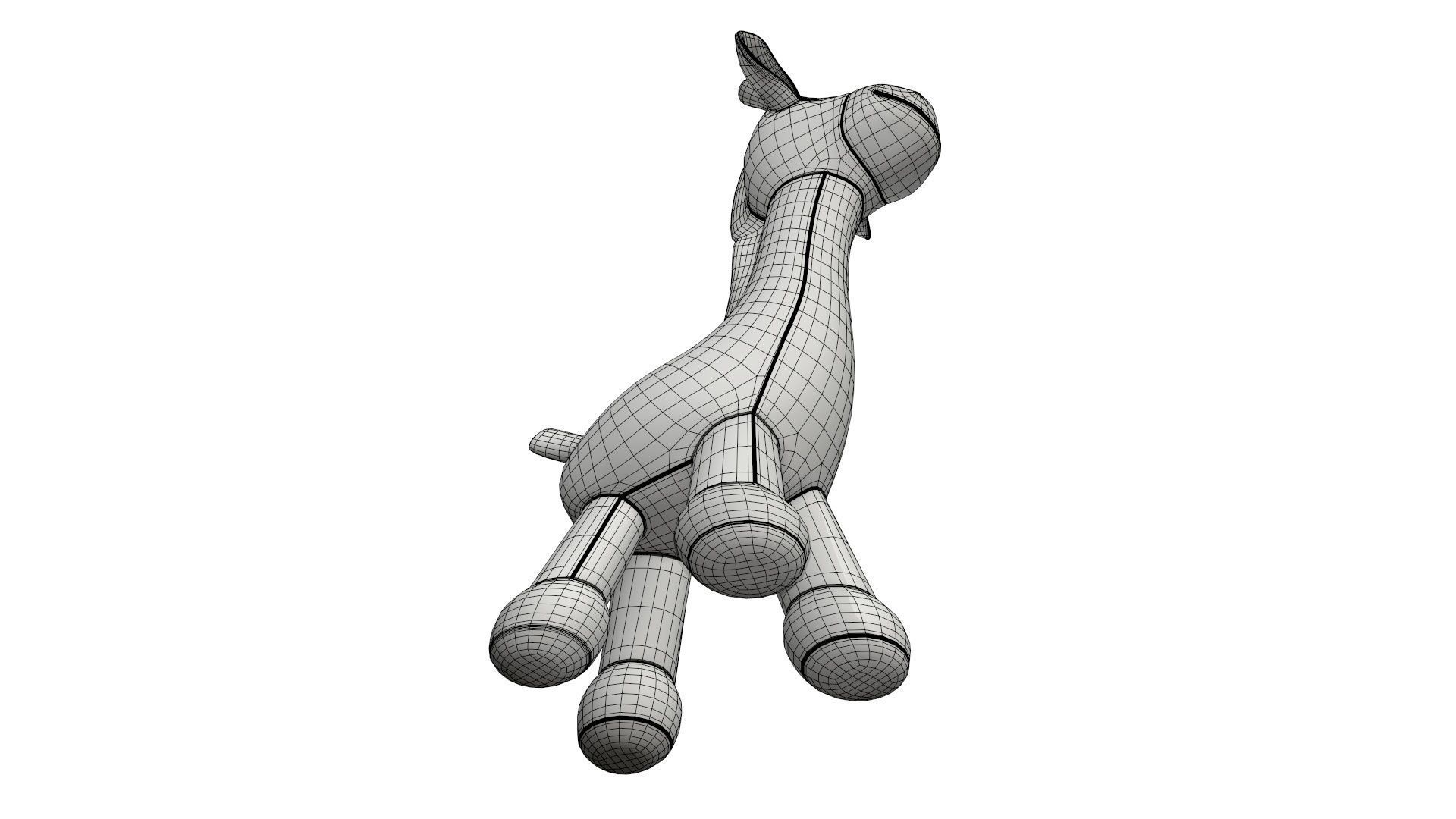 Giraffe plushie doll 3D model_9