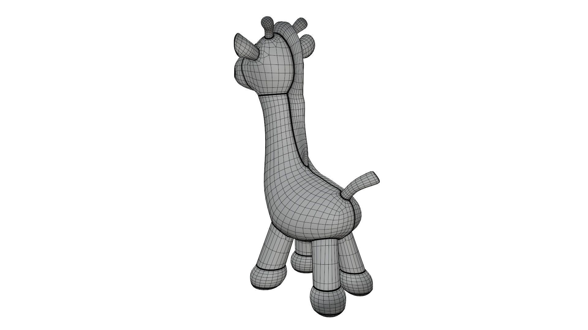Giraffe plushie doll 3D model_8