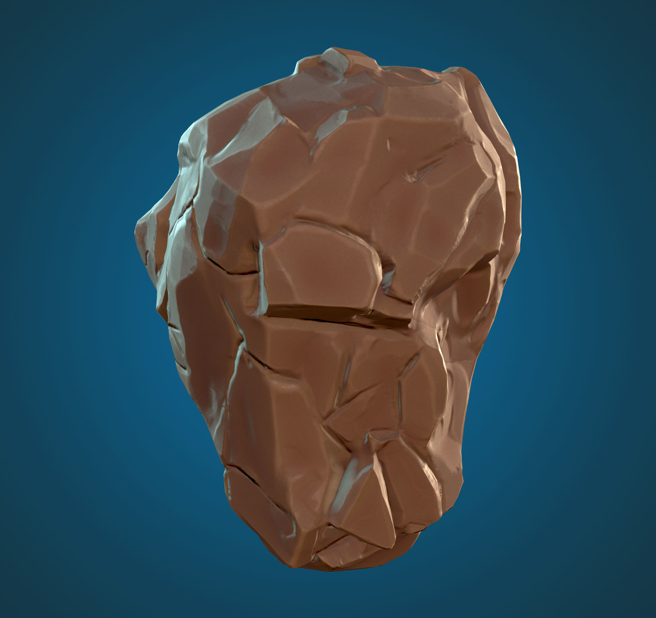 Rock props Low-poly 3D model_2