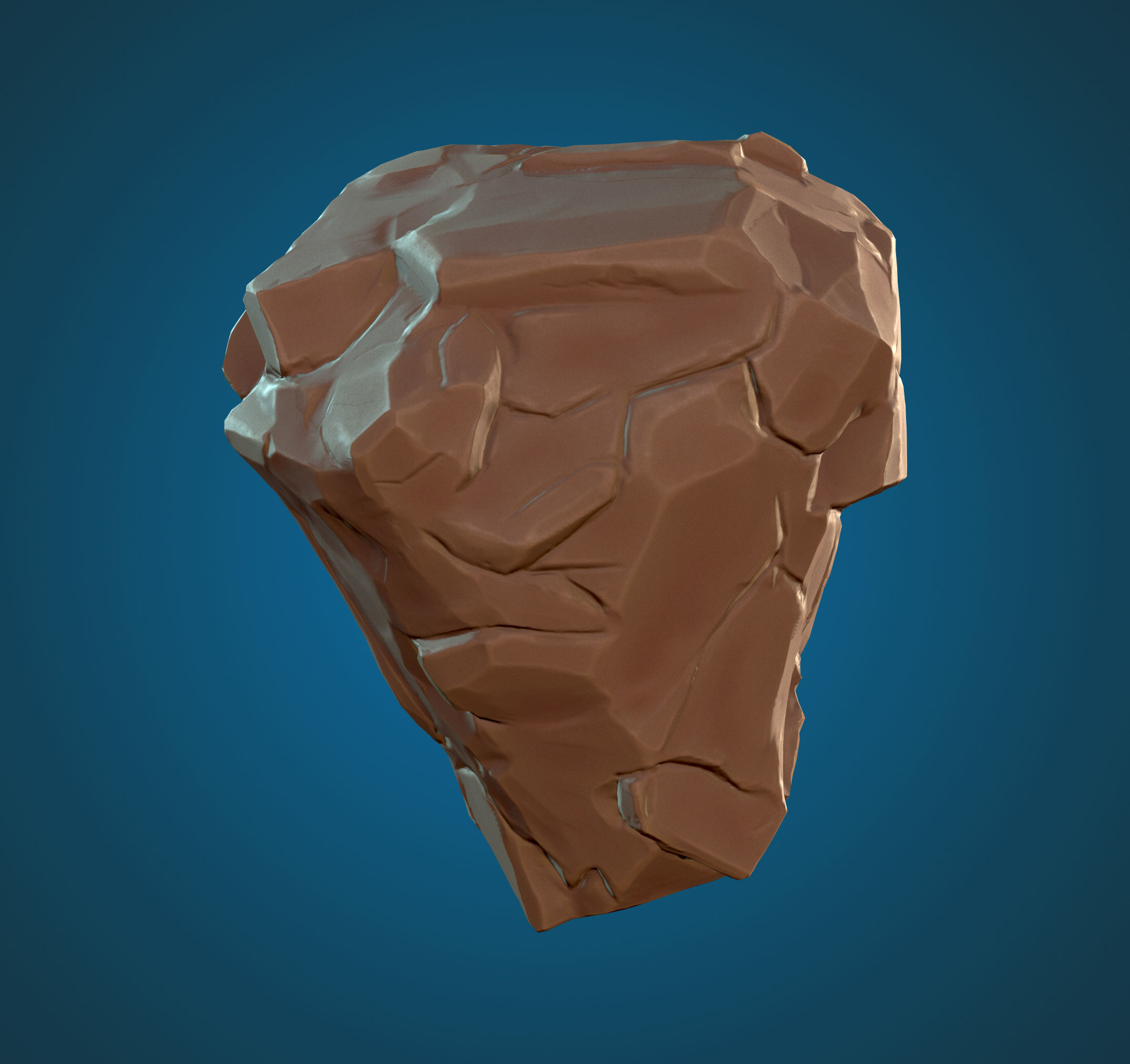 Rock props Low-poly 3D model_4