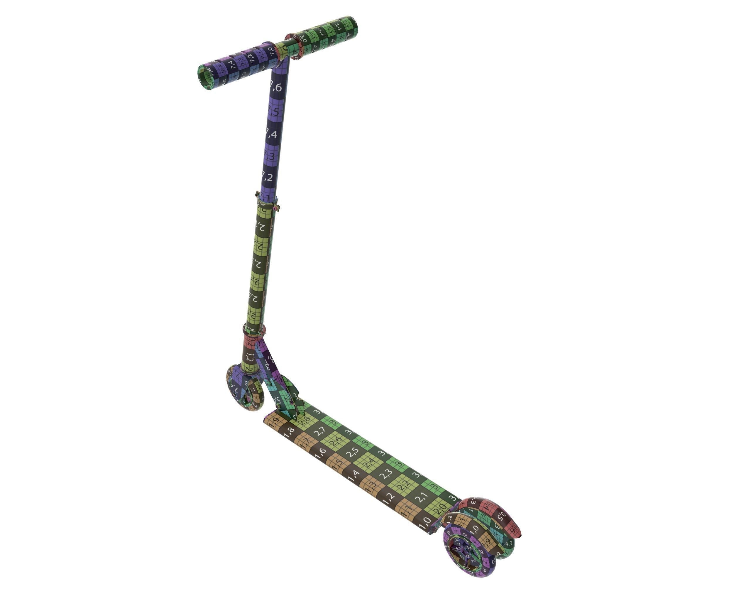 Kick scooter blue 3D model_10