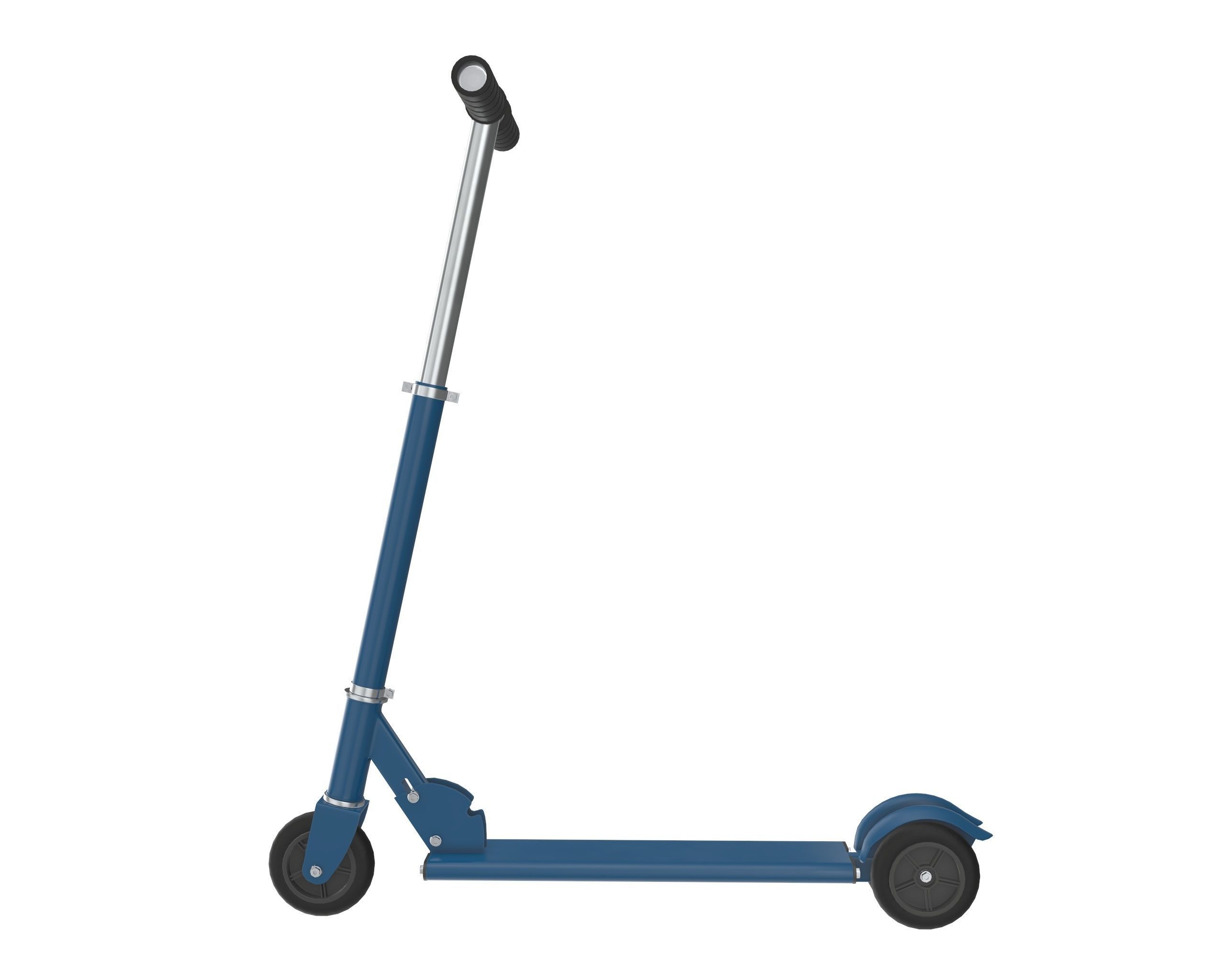 Kick scooter blue 3D model_4