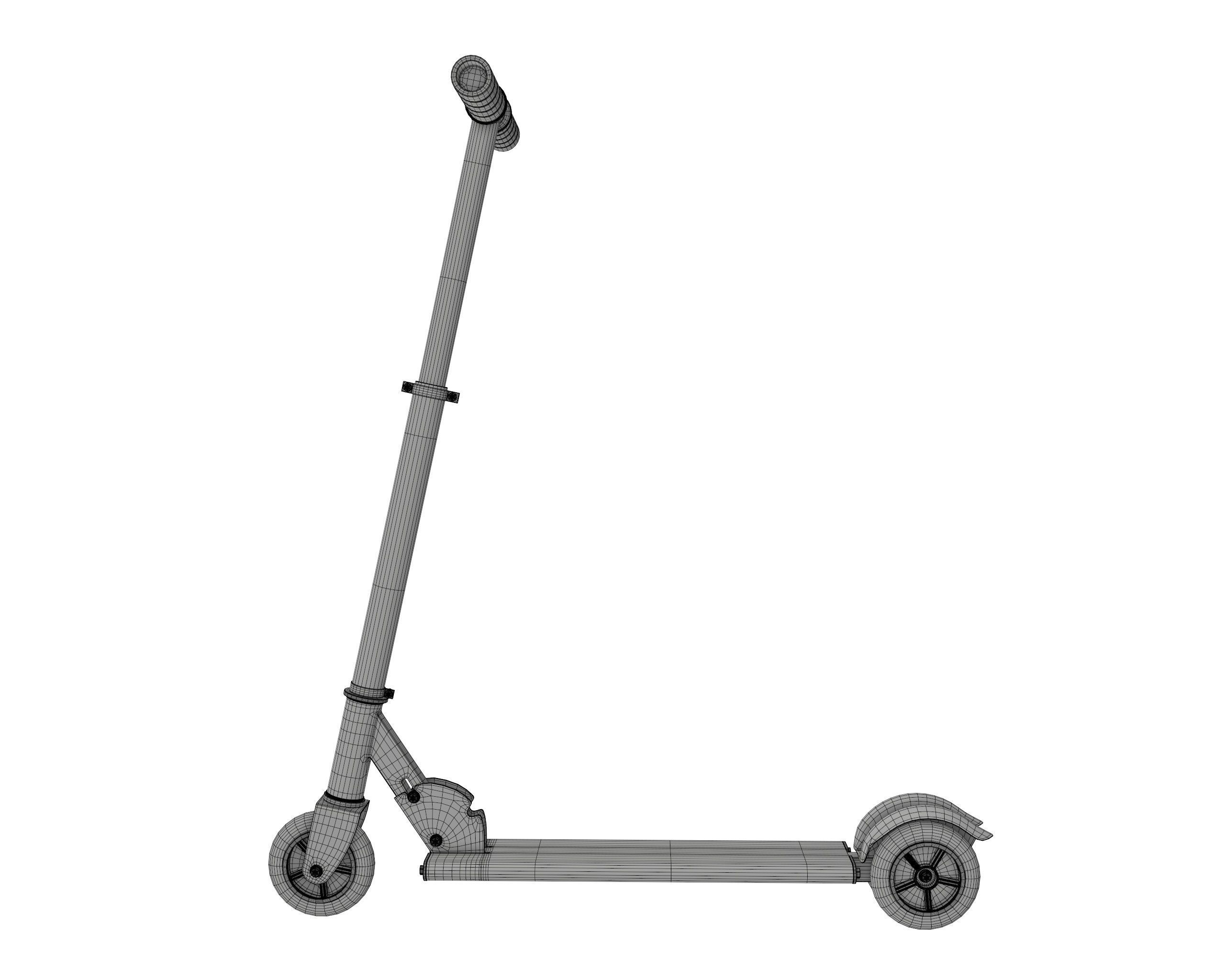 Kick scooter blue 3D model_8