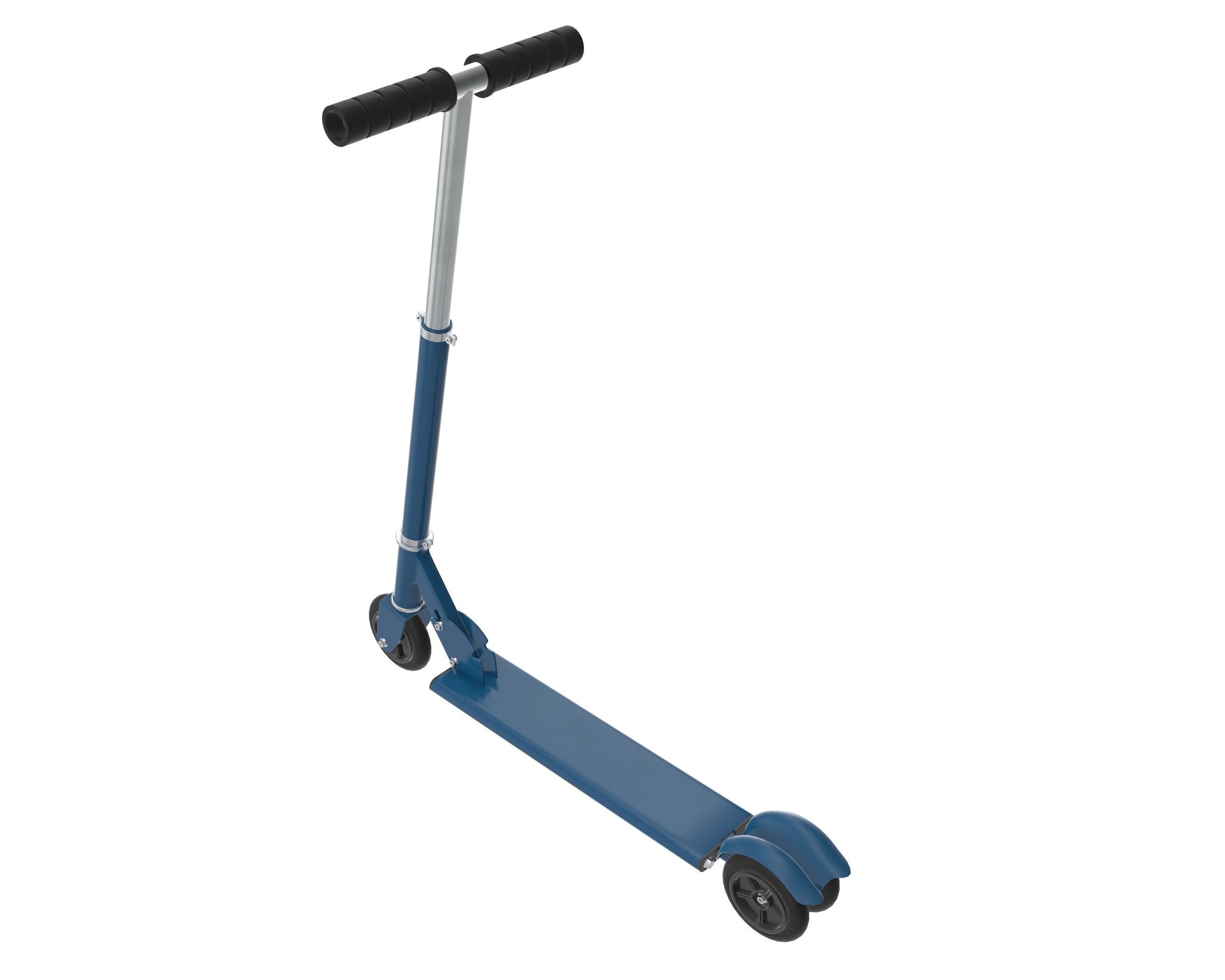 Kick scooter blue 3D model_2