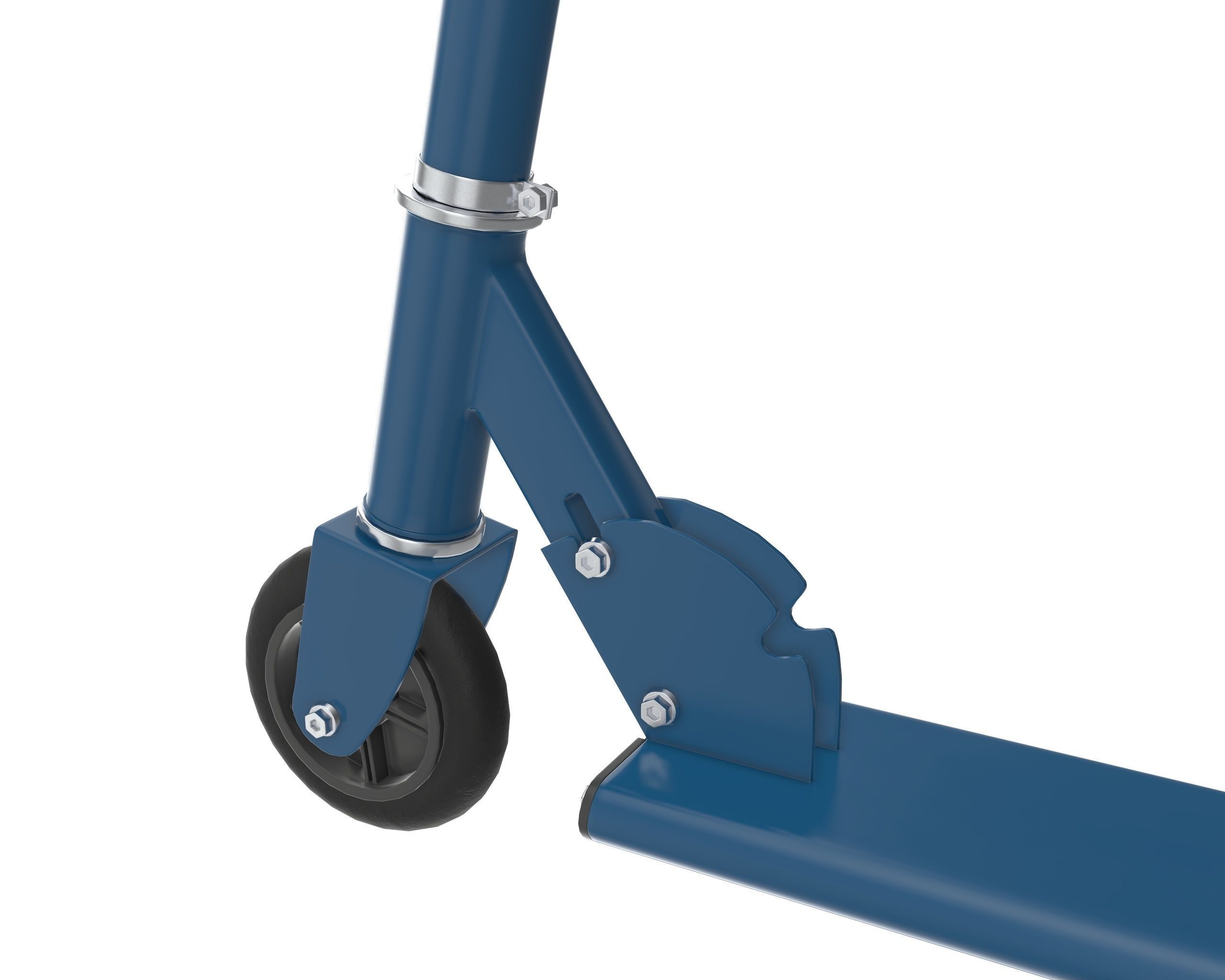 Kick scooter blue 3D model_3