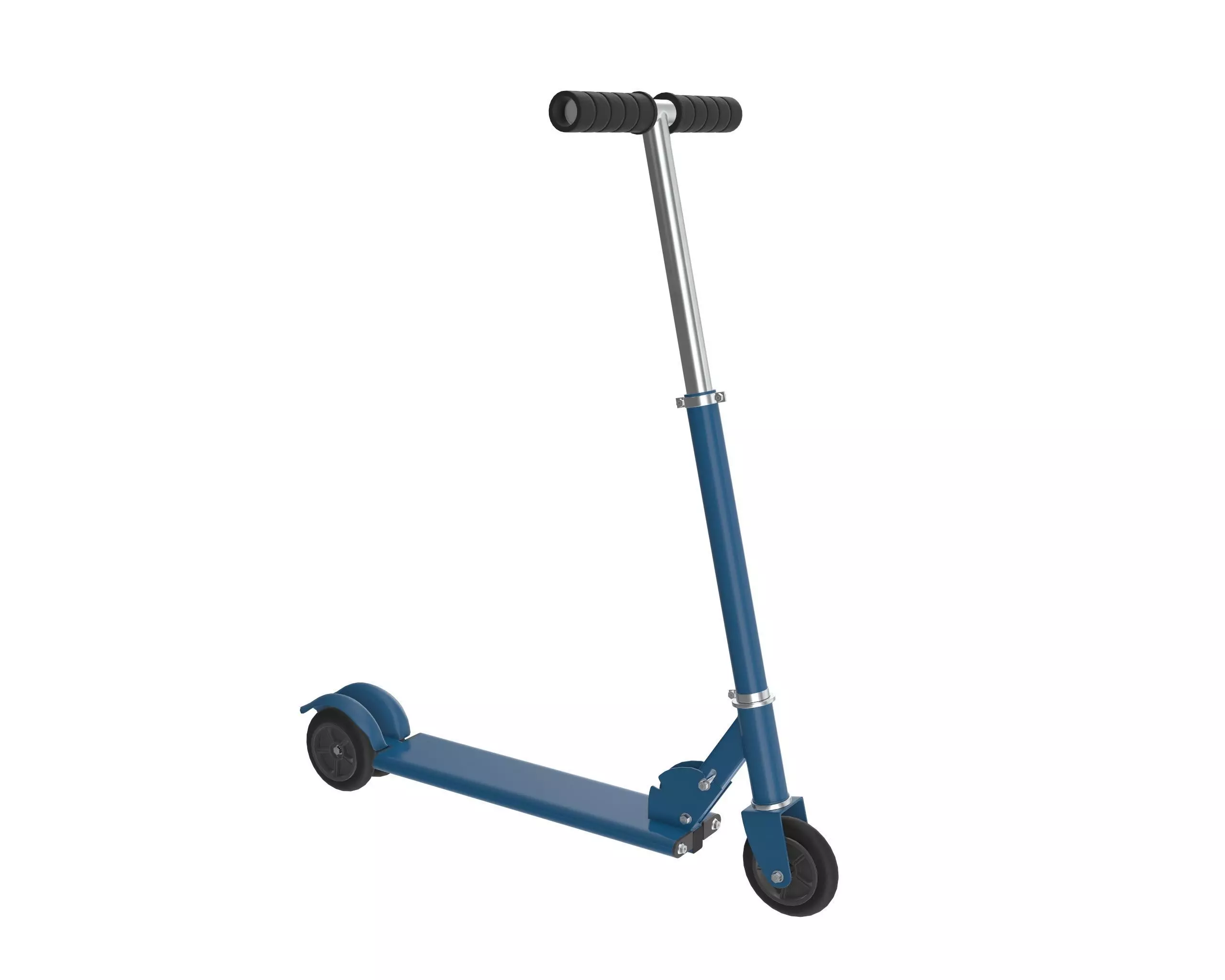 Kick scooter blue 3D model_0