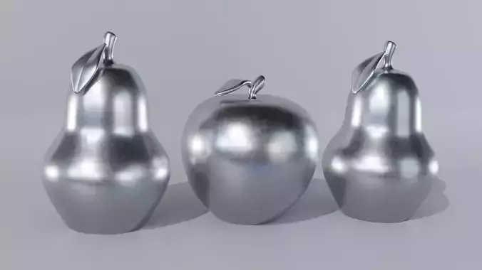 pear and aple  3D model
