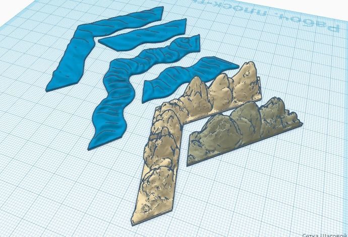 Runewars epic game Rock and Rivers set 3D print model_0