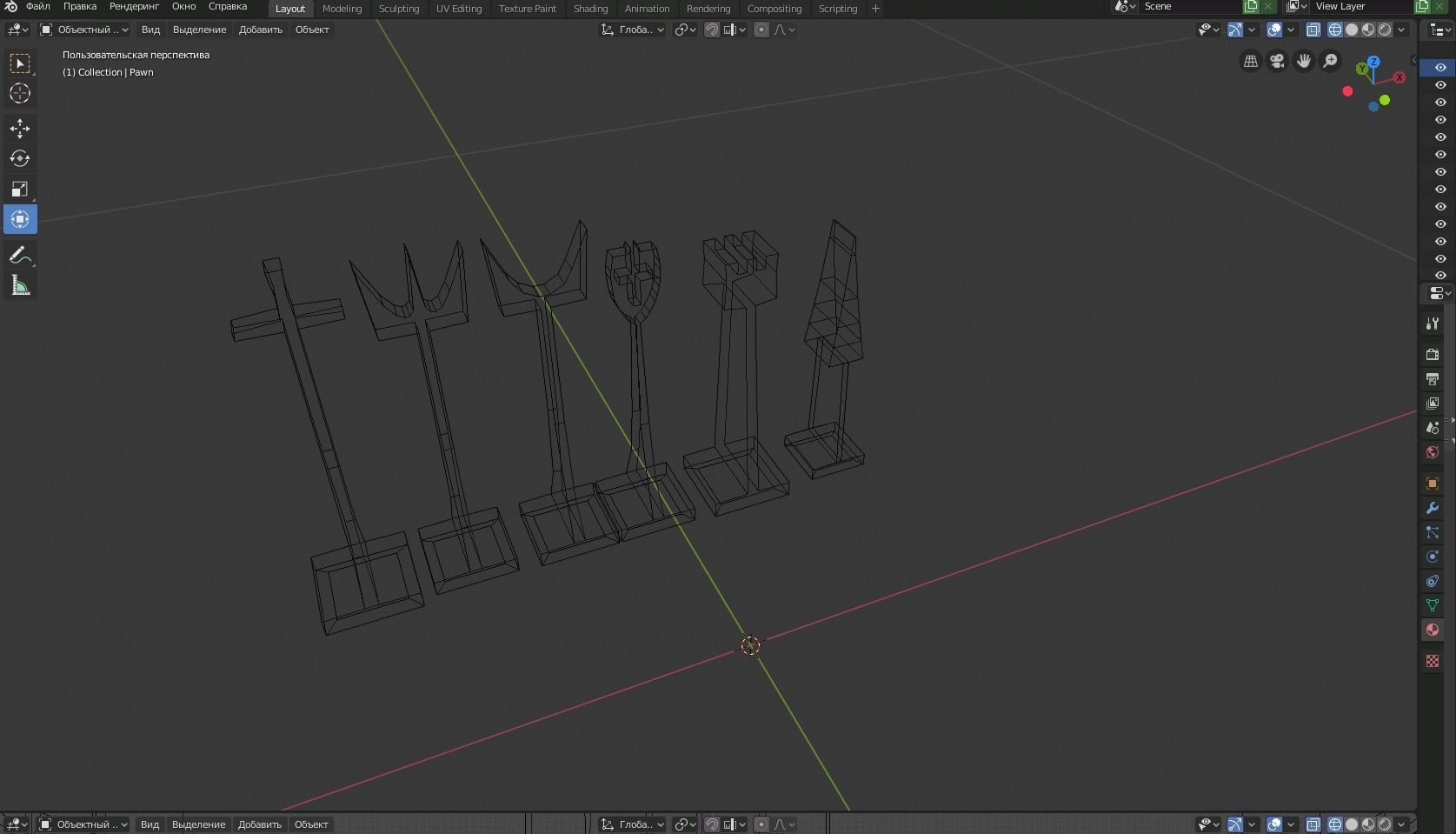 chess from the movie John Wick 3 Low-poly 3D model_16