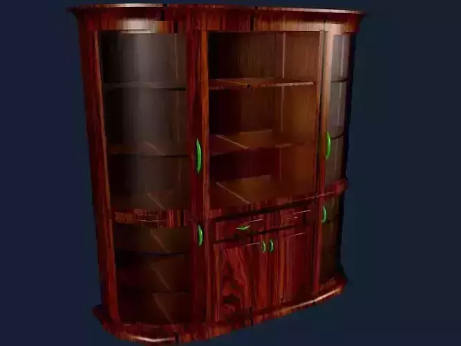 Buffet 5 wooden cabinet with glass doors