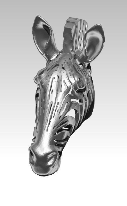 Wireframe zebra pendant 3D print model_2