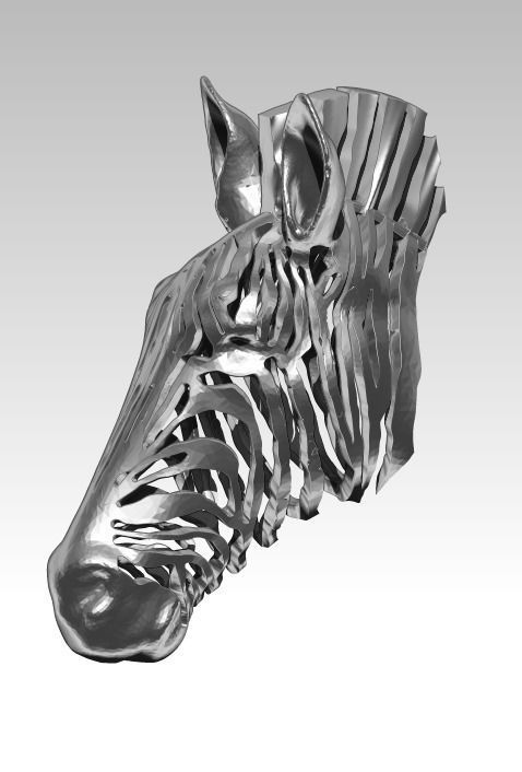 Wireframe zebra pendant 3D print model_1
