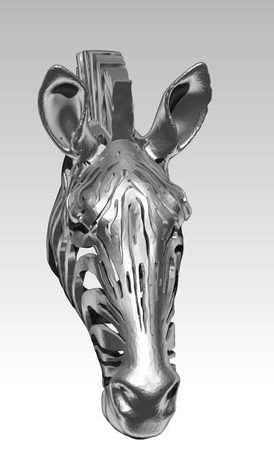 Wireframe zebra pendant 3D print model_3