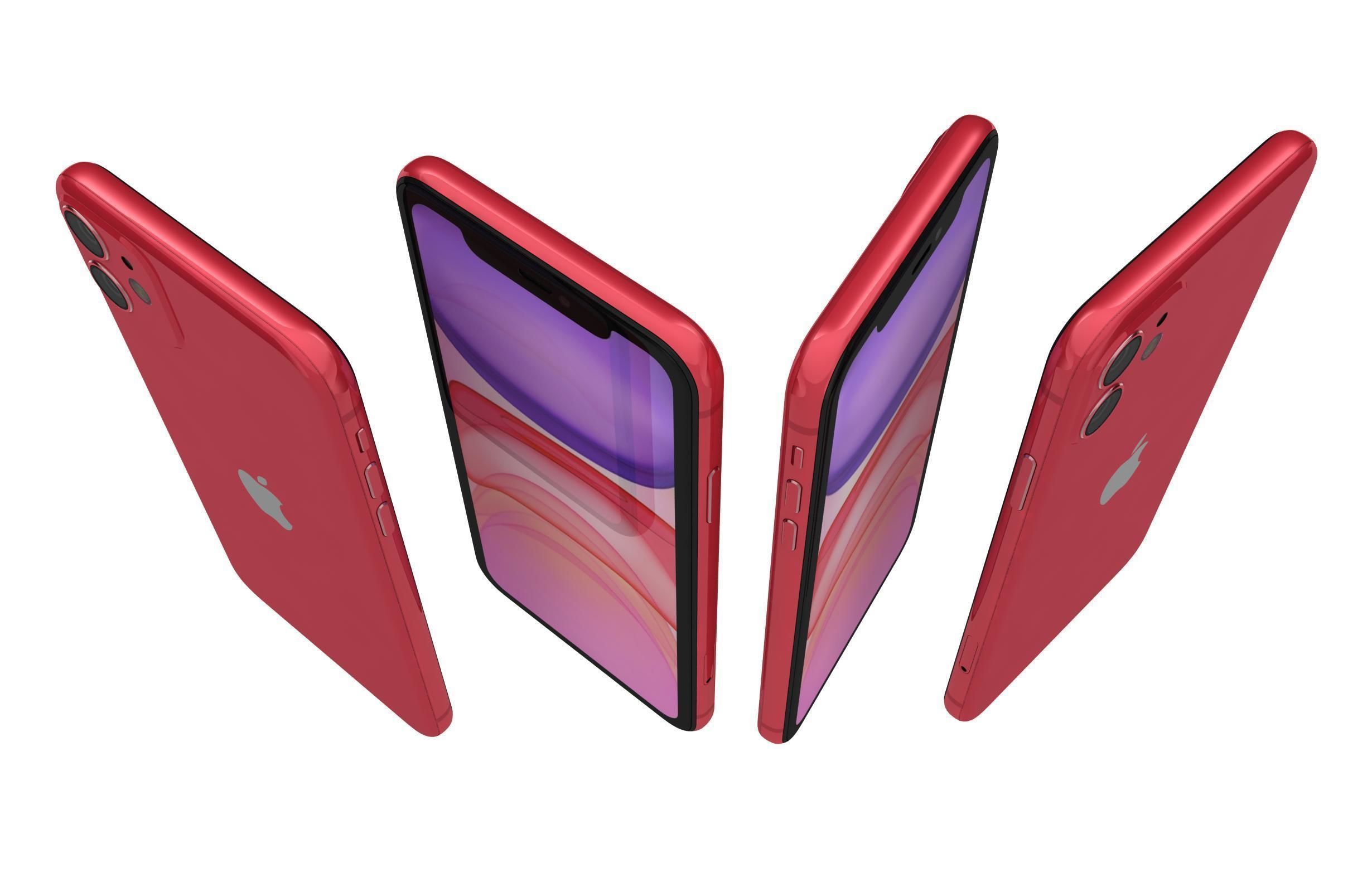 Apple iPhone 11 Red 3D model_3