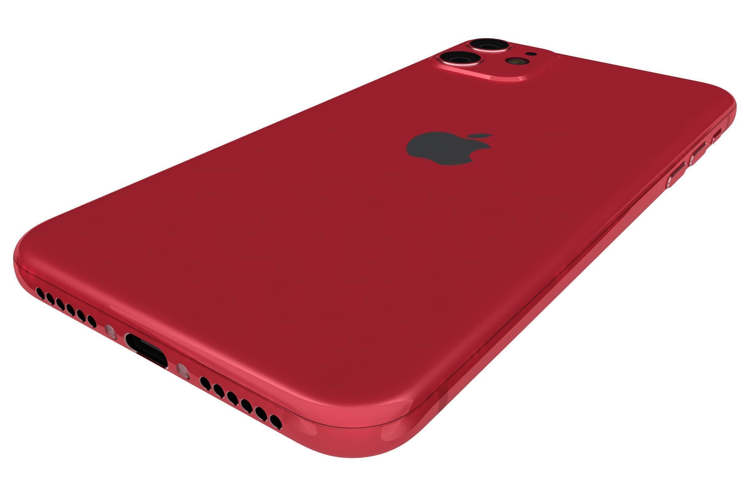 Apple iPhone 11 Red 3D model_12
