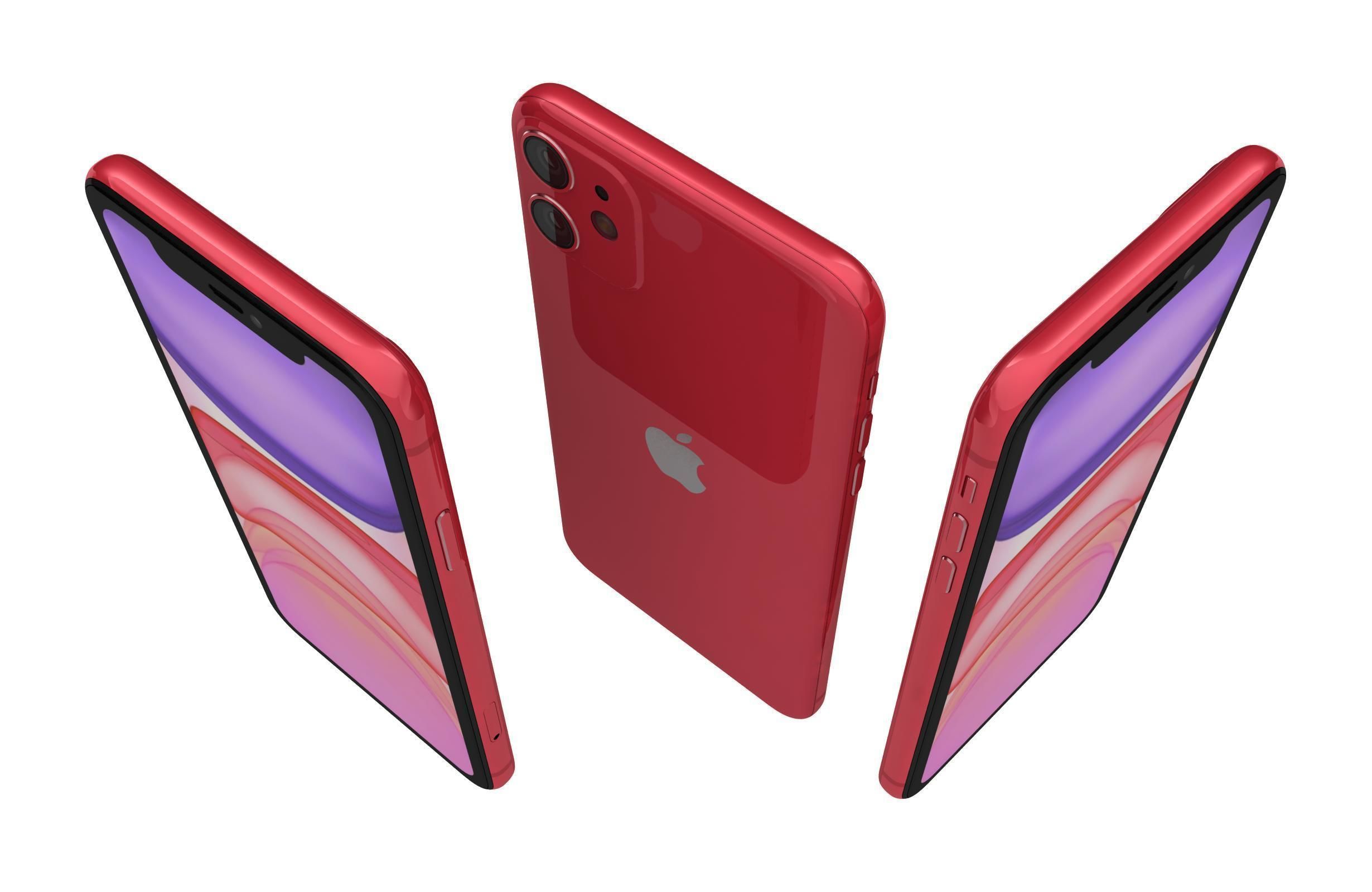 Apple iPhone 11 Red 3D model_2
