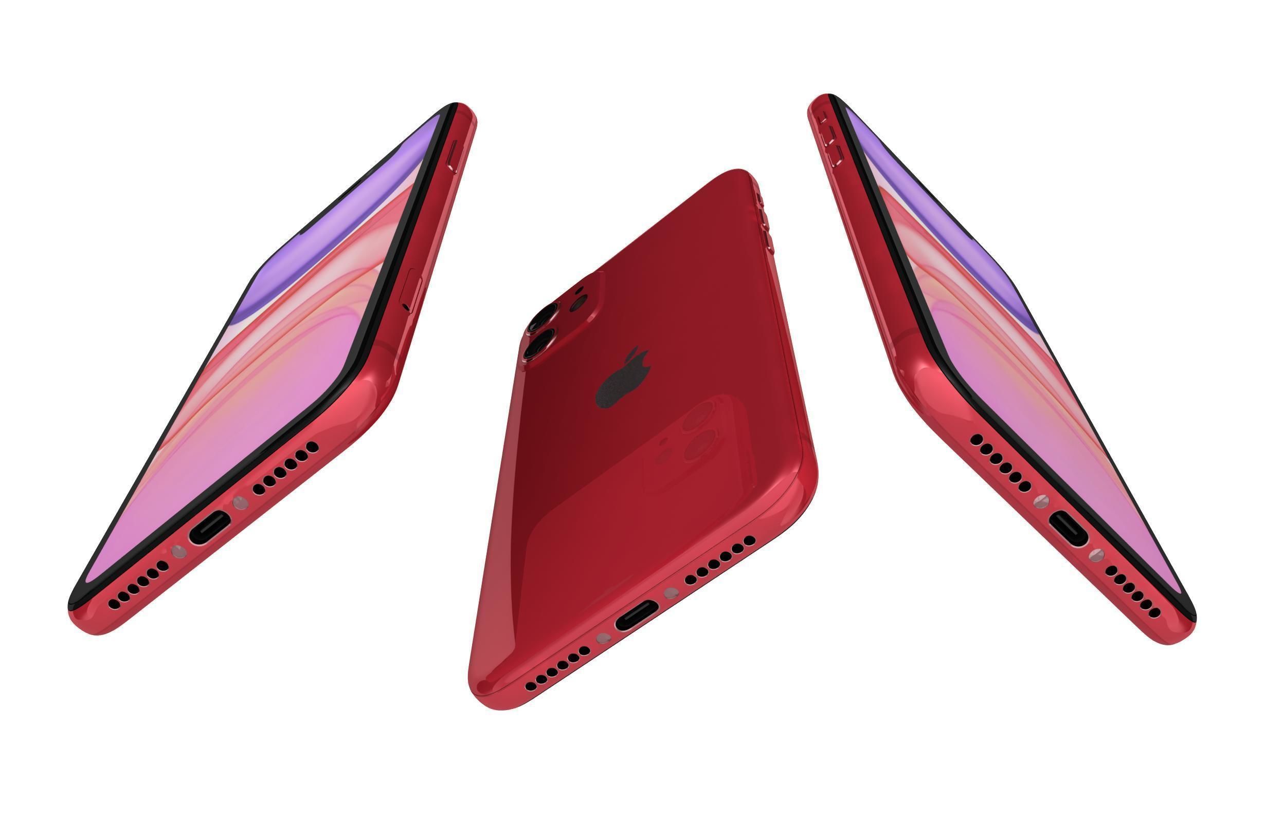 Apple iPhone 11 Red 3D model_4