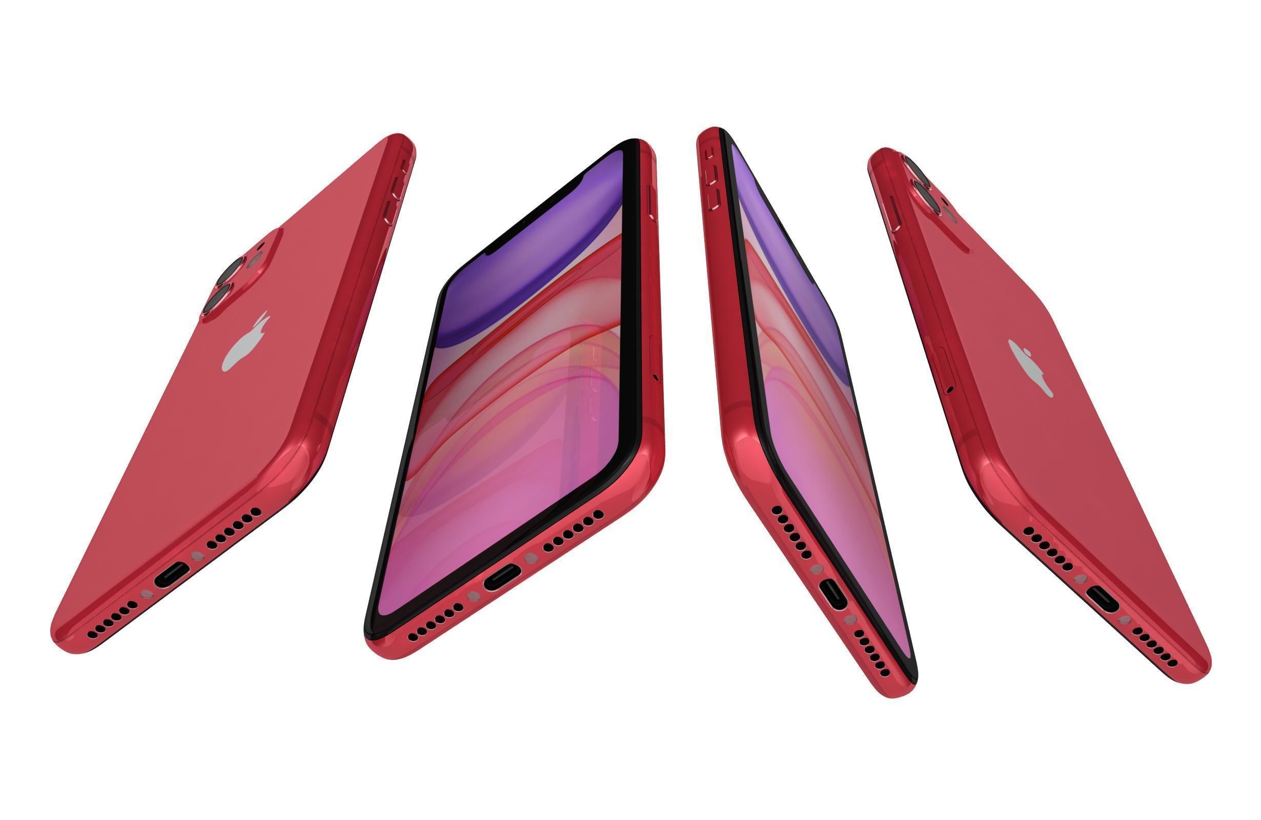 Apple iPhone 11 Red 3D model_5