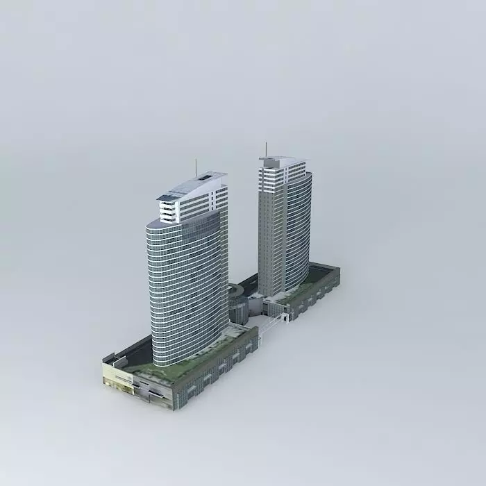 The Ellipse two tall buildings Free 3D model_0