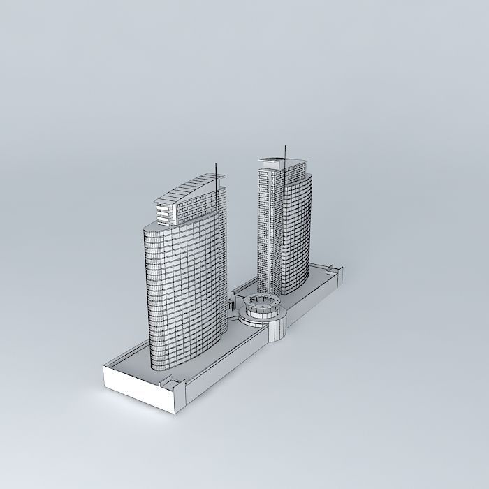 The Ellipse two tall buildings Free 3D model_4