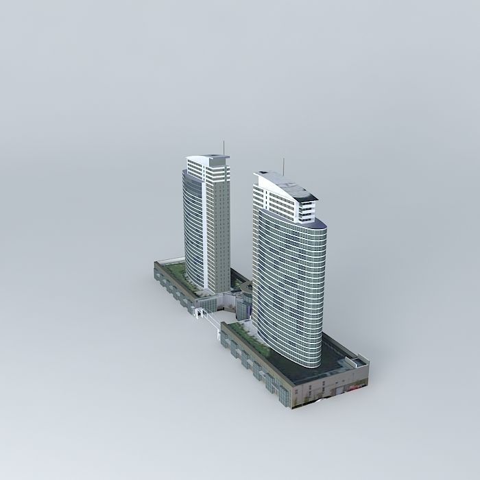 The Ellipse two tall buildings Free 3D model_2