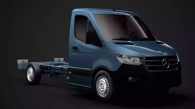 Mercedes Sprinter Chassis Single Cab L2 RWD 2020 3D model Mercedes Sprinter Chassis Single Cab L2 RWD 2020 3D model