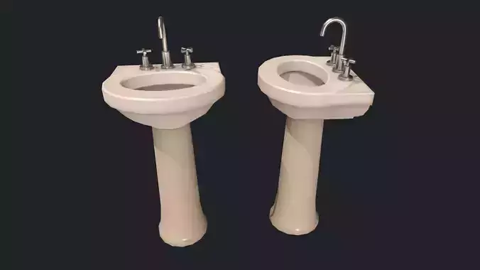 Porcelain Pedastal Sink - White Sink 
