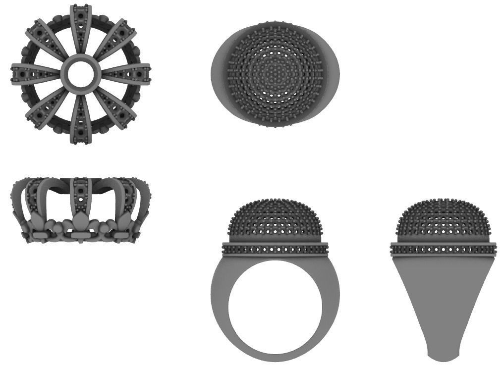 Crown ring - FODA 3D print model_5