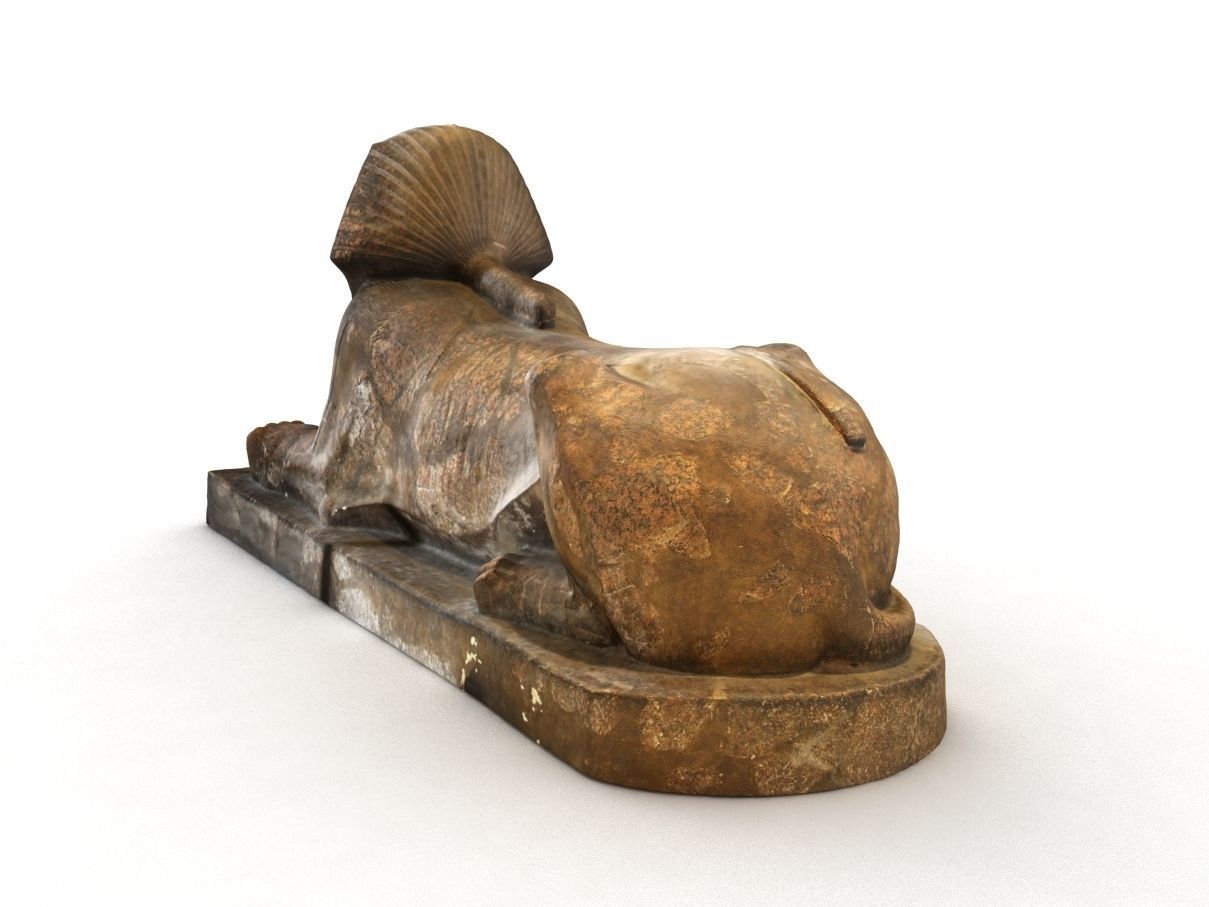 Sphinx of Hatshepsut statue 3D model_5