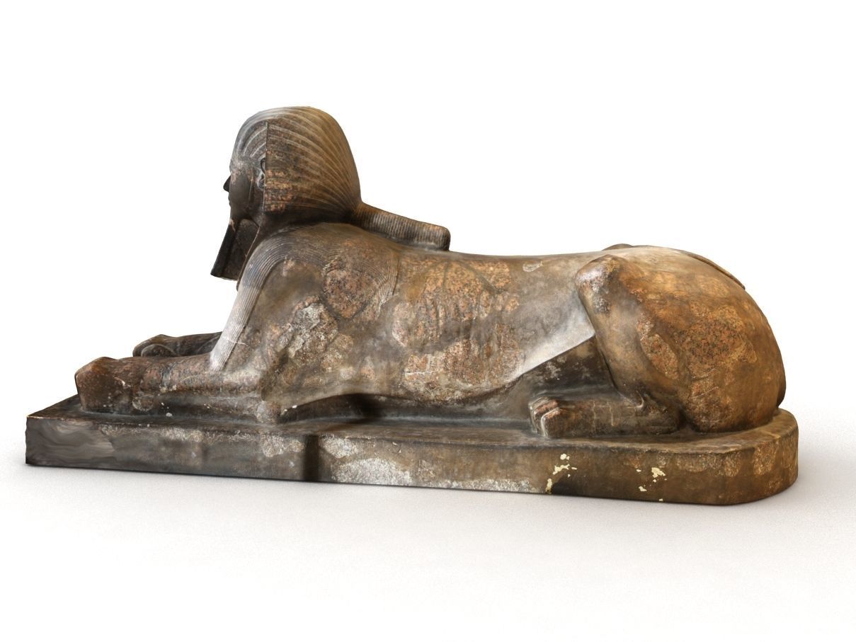 Sphinx of Hatshepsut statue 3D model_3