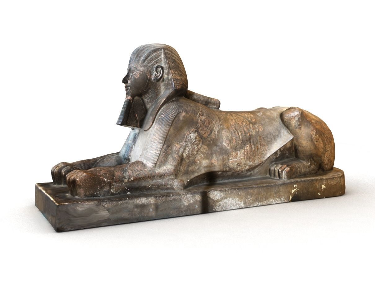 Sphinx of Hatshepsut statue 3D model_2